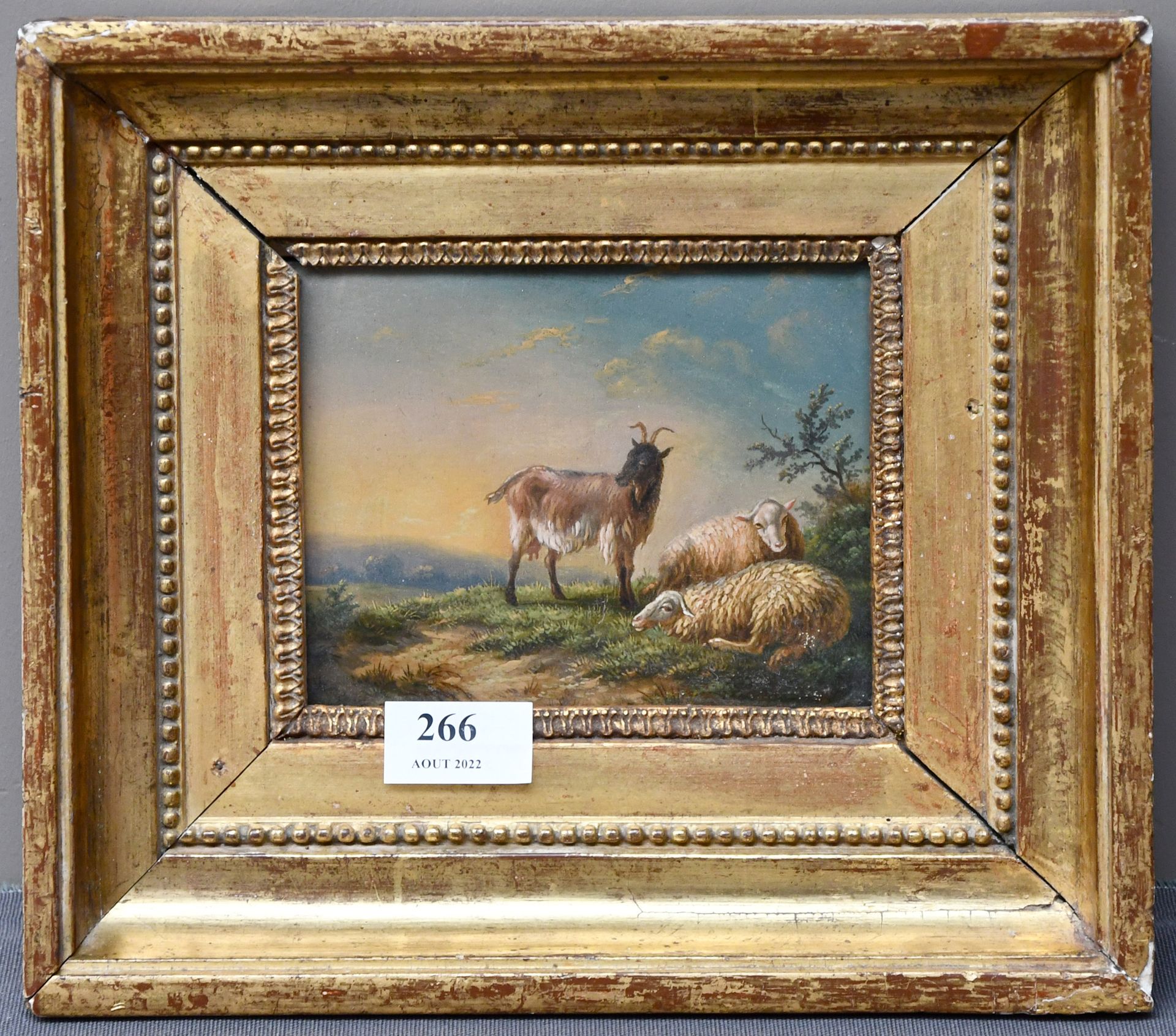 Null Painting

Oil on panel: "Country scene, goat and sheep".

Dimensions : 13 c&hellip;