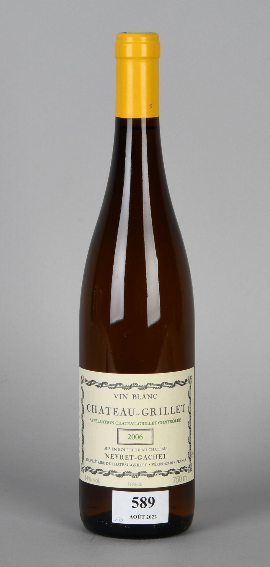 Null Château Grillet 2006 - Mise château - A bottle of wine

White wine. Neyret-&hellip;