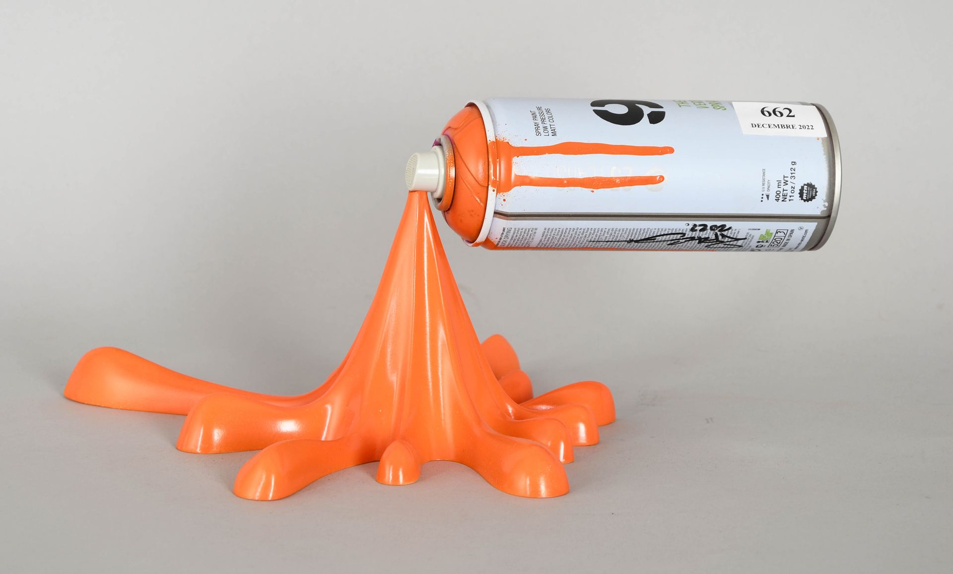 Null 2Fast
Sculpture bombe aérosol : “Orange soup splash”. Signée.