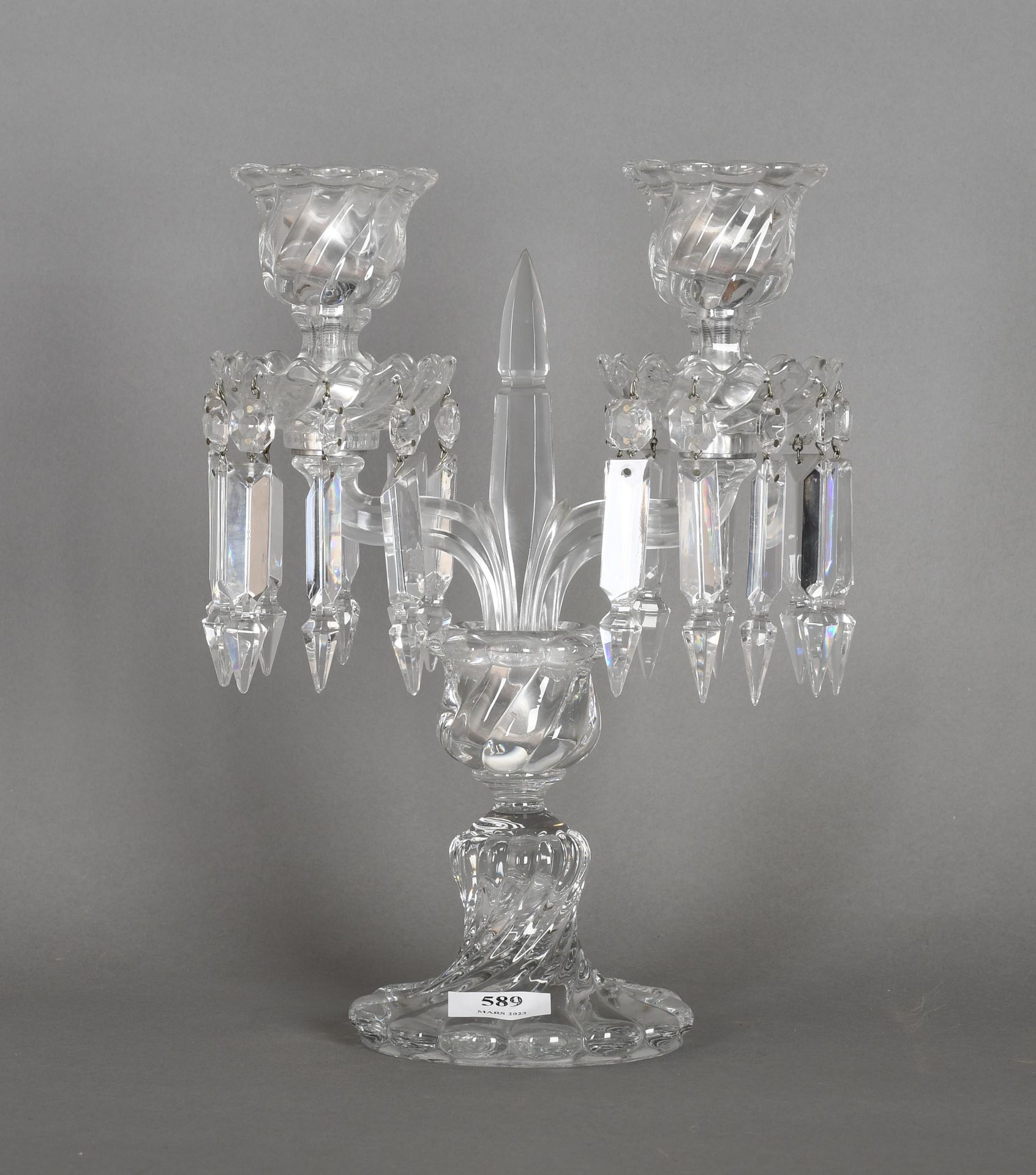 Null Baccarat
Candelabra in molded crystal torso and pendants, with two arms. He&hellip;