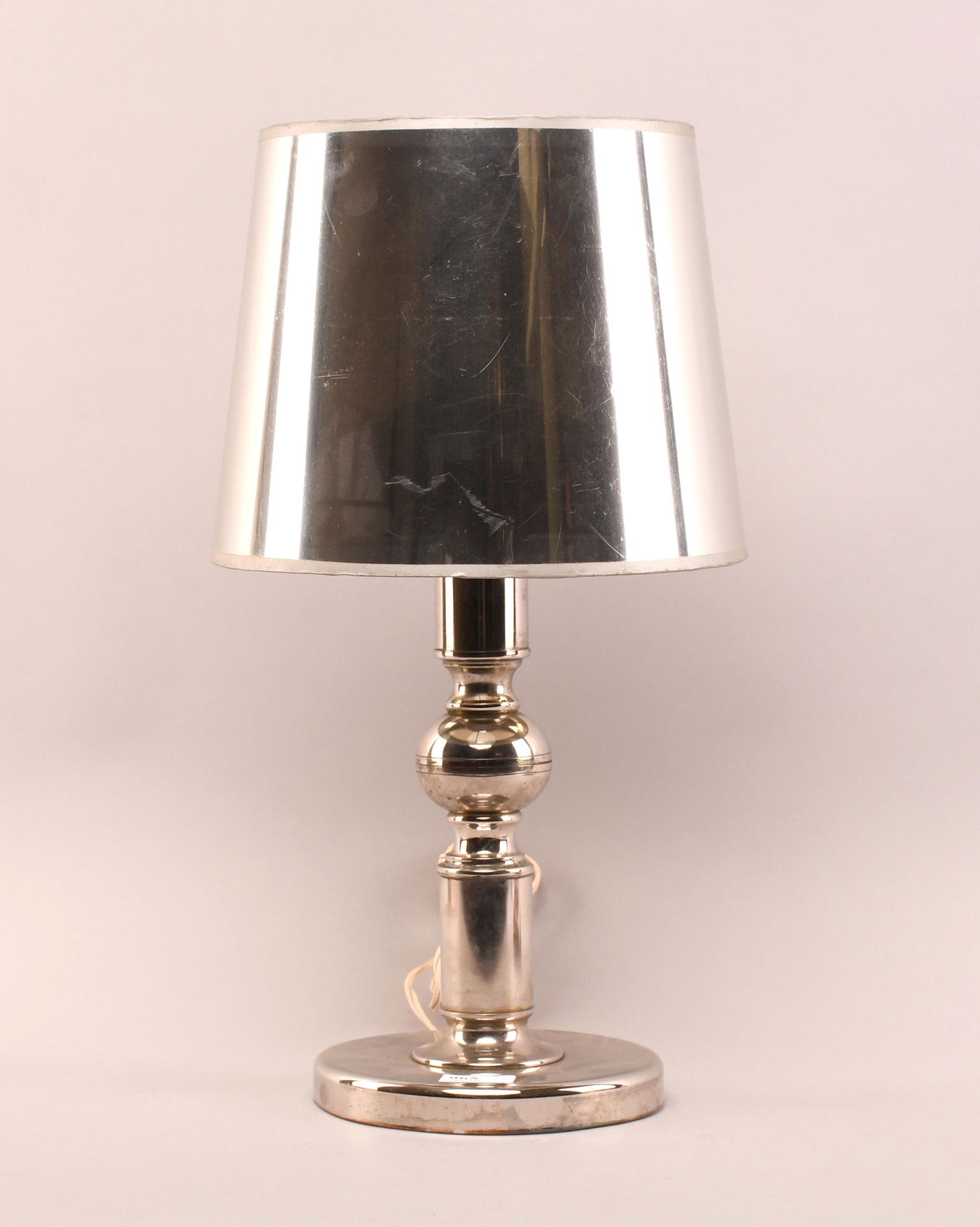 Null Lampe de chevet / de table chromée vintage, l’abat-jour contemporain - Haut&hellip;