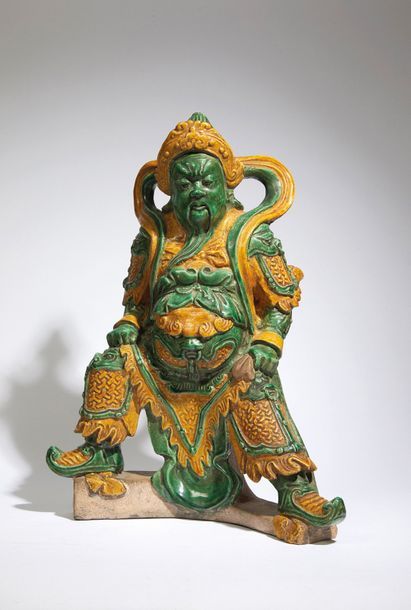 CHINE - XIXe siècle CHINE - XIXe siècle

Statuette de Guandi en terre cuite émai&hellip;