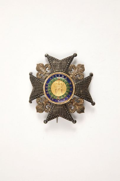 Ordre de François Ier, plaque de grand-croix en argent travaillé en pointes de d&hellip;