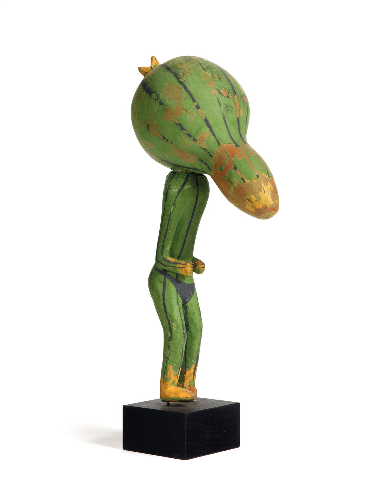 Poupée Kachina « courge » 卡奇纳娃娃 "葫芦

代表着一个用绿色和黑色条纹画成的人物，用一个葫芦代替他的头。

霍皮语。亚利桑那州。
&hellip;