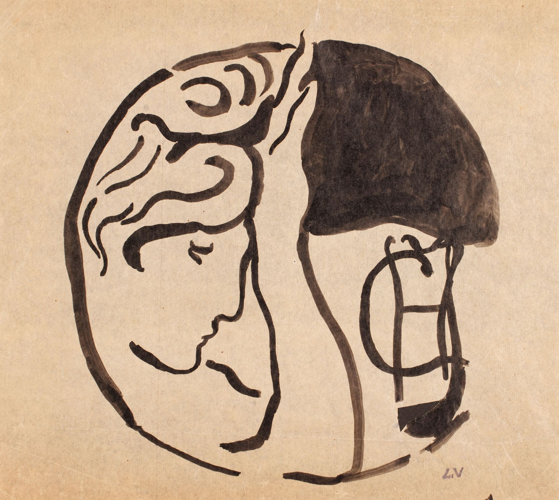 Louis VALTAT ( 1869-1952) Louis VALTAT ( 1869-1952)

Face,

Ink, study for an ex&hellip;