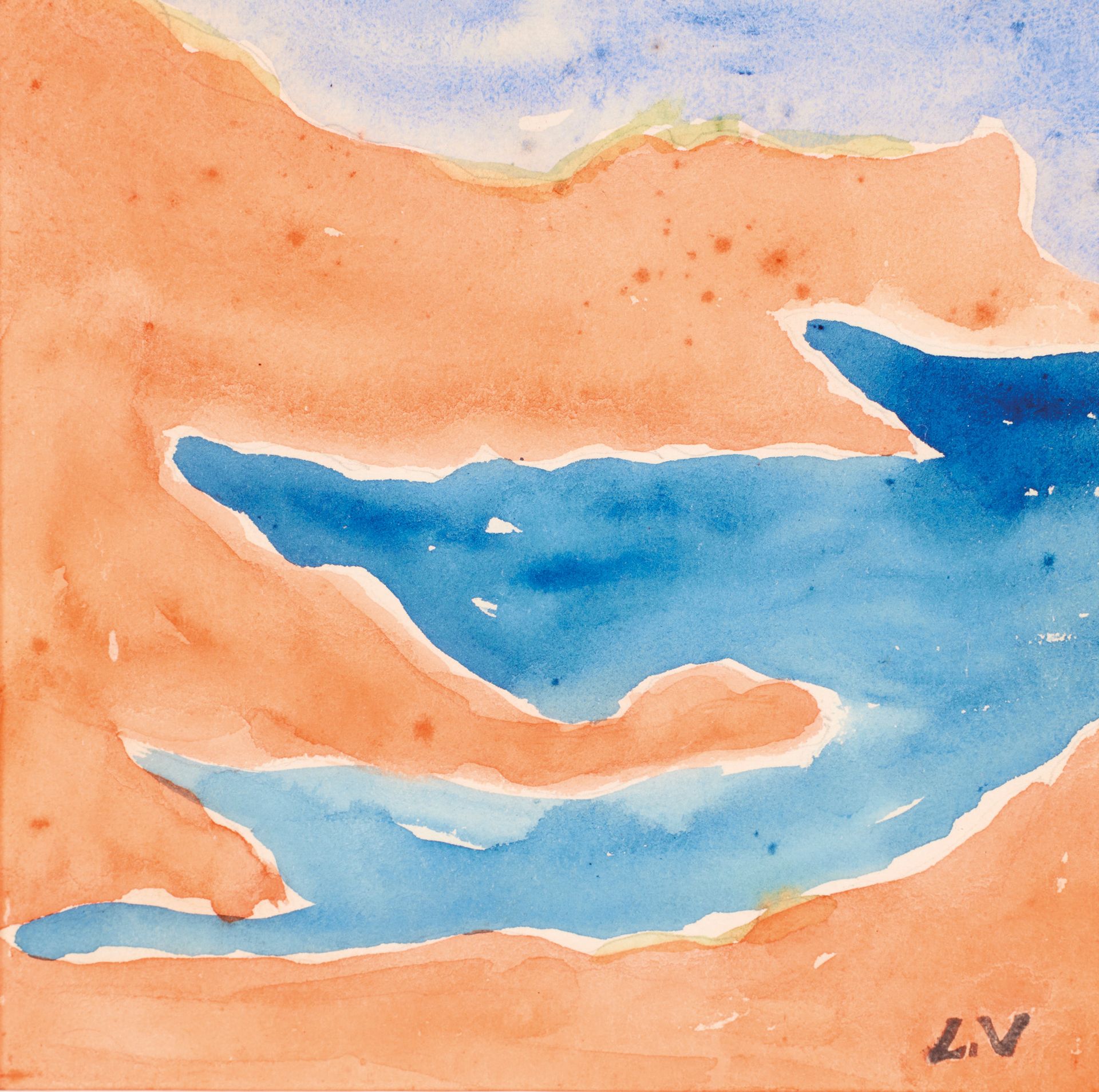 Louis VALTAT (1869-1952) 路易斯-瓦尔塔 (1869-1952)

阿盖的红岩

水彩画，右下角盖有单字章

13,6 x 13,6 c&hellip;