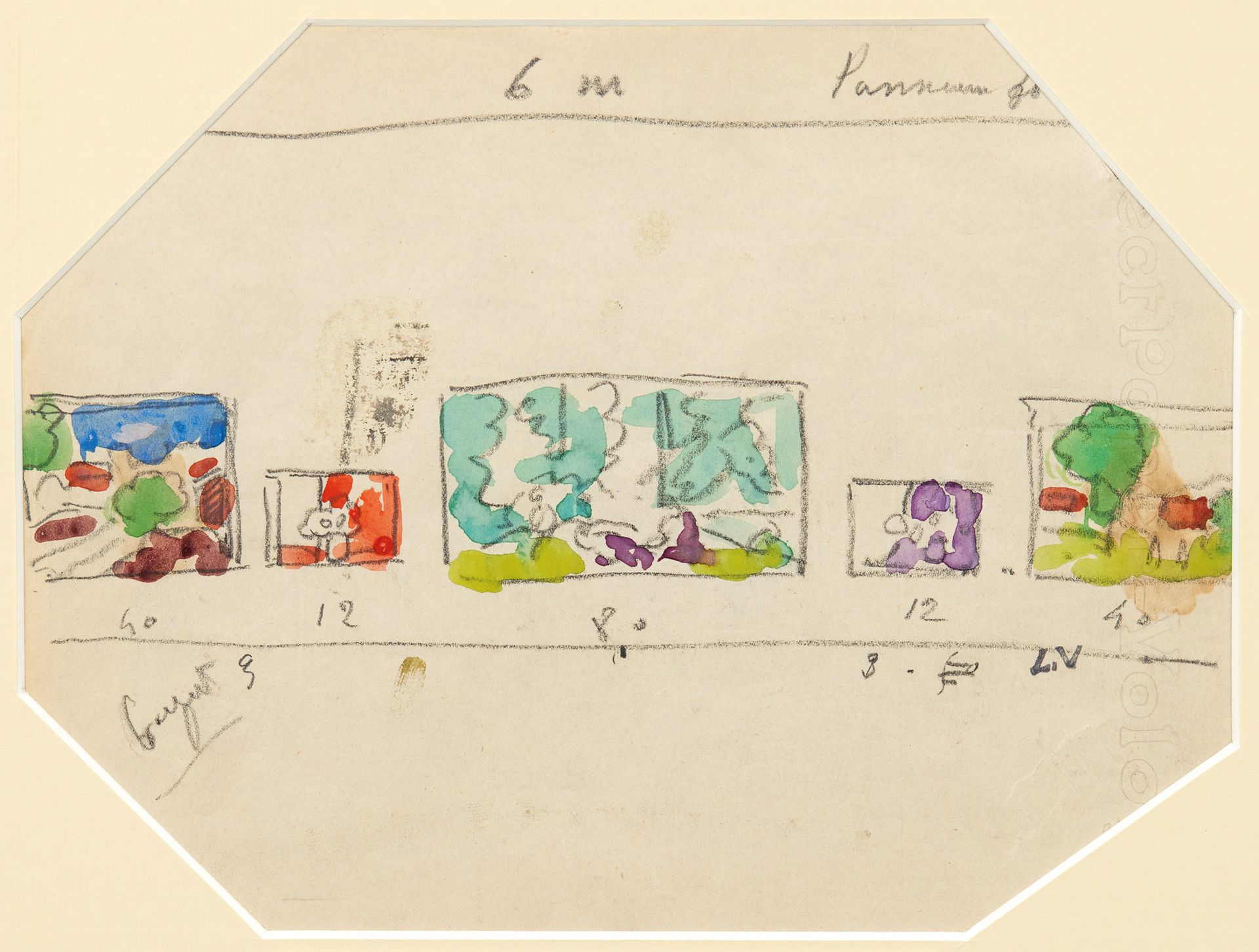 Louis VALTAT (1869-1952) 路易斯-瓦尔塔 (1869-1952)

为一个展览研究绘画。

水彩和铅笔，右下方盖有单字。

19 x 2&hellip;