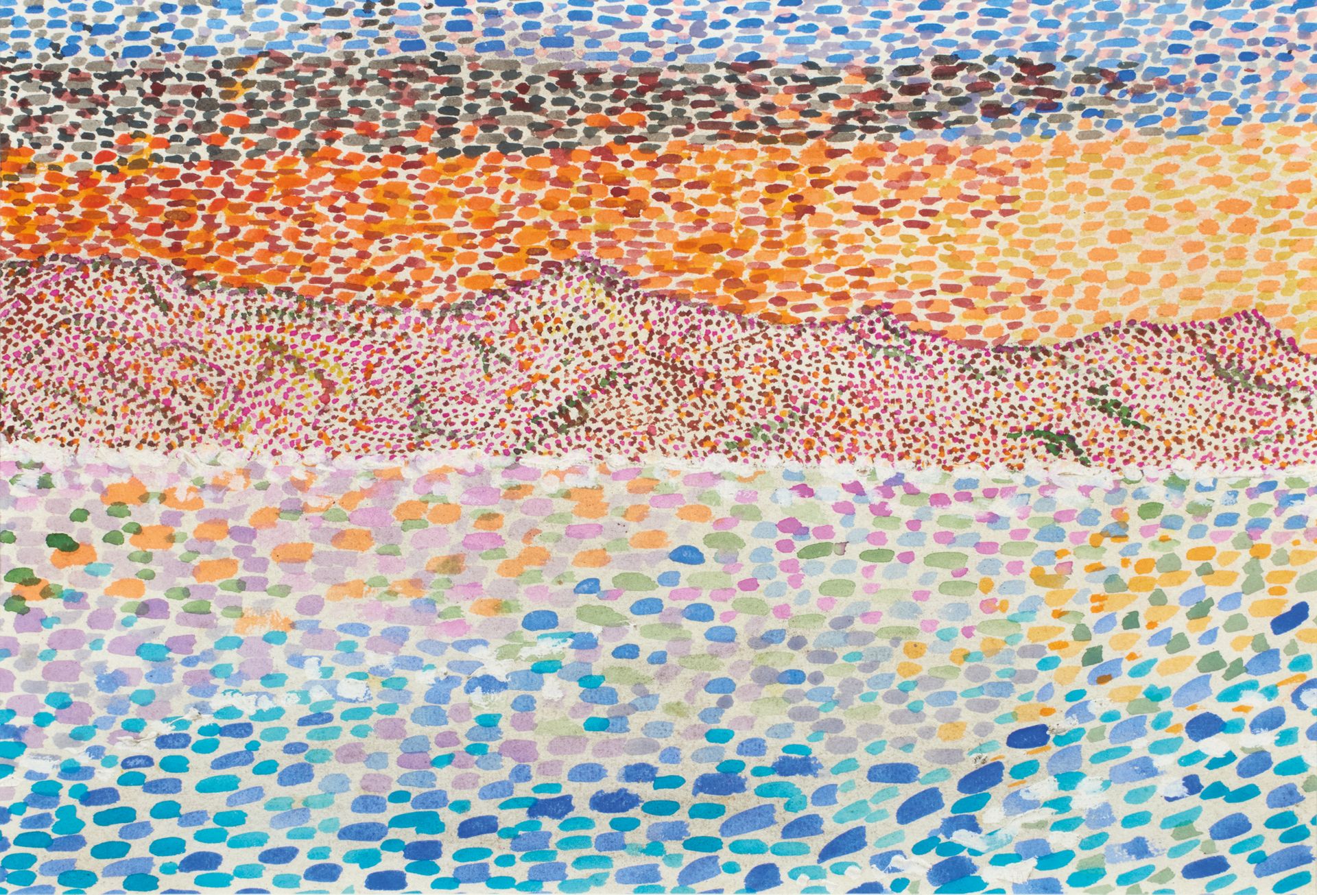 École pointilliste XXème siècle 点彩画派 20世纪

海上的夕阳。

水彩画

20 x 28,5 cm