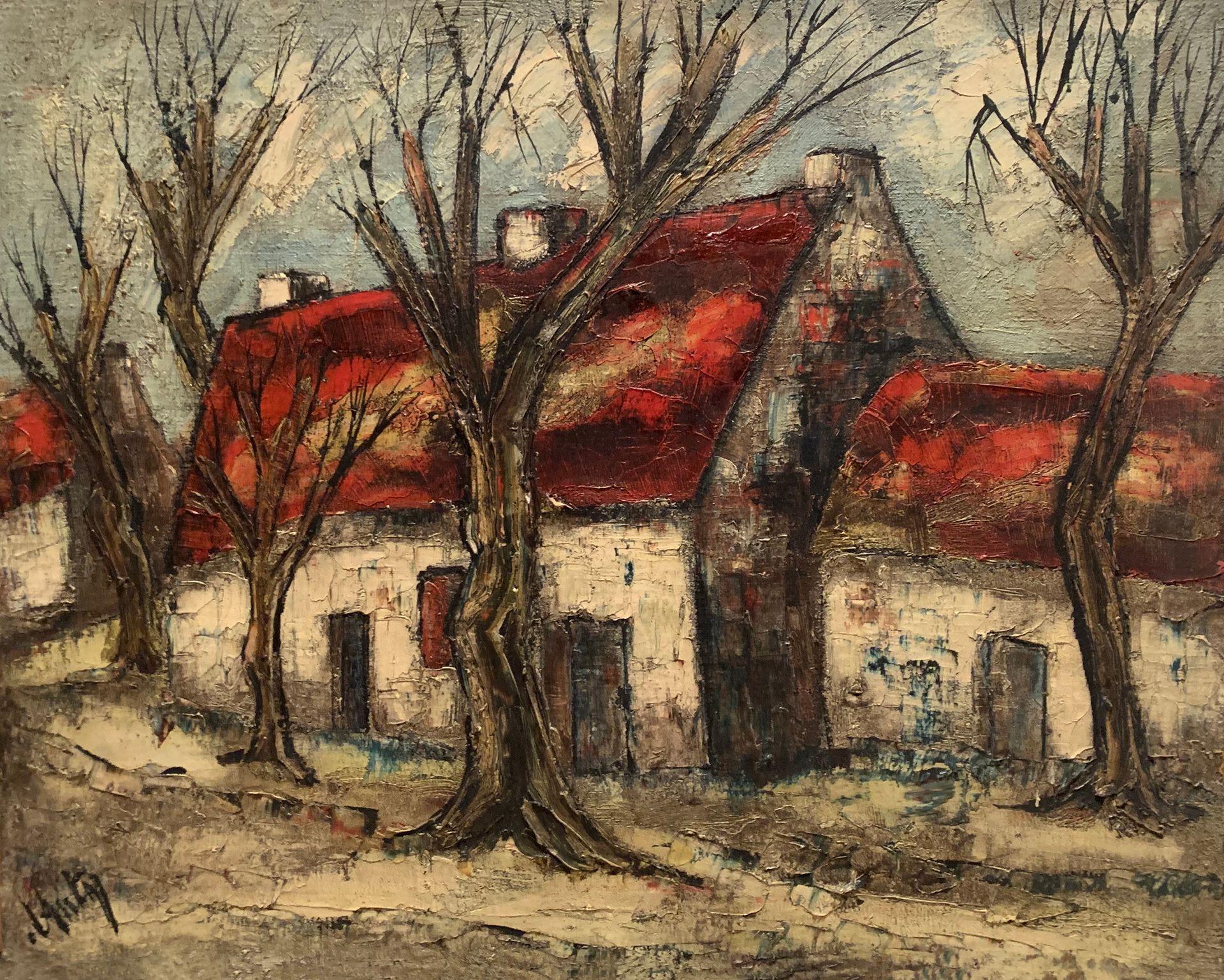 Null Henry Maurice D'ANTY (1910-1998)

Haus mit rotem Dach

Öl auf Leinwand, unt&hellip;