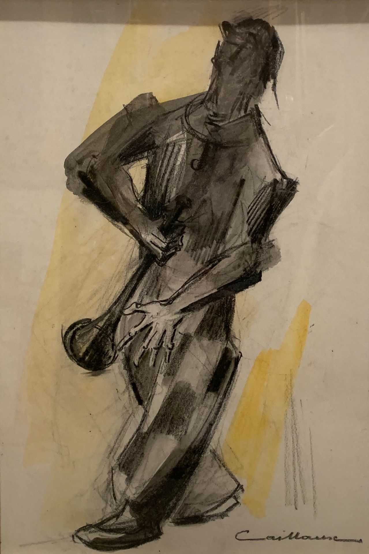 Null Rodolphe CAILLAUX (1904-1989) 

The trumpeter

Watercolour and charcoal sig&hellip;