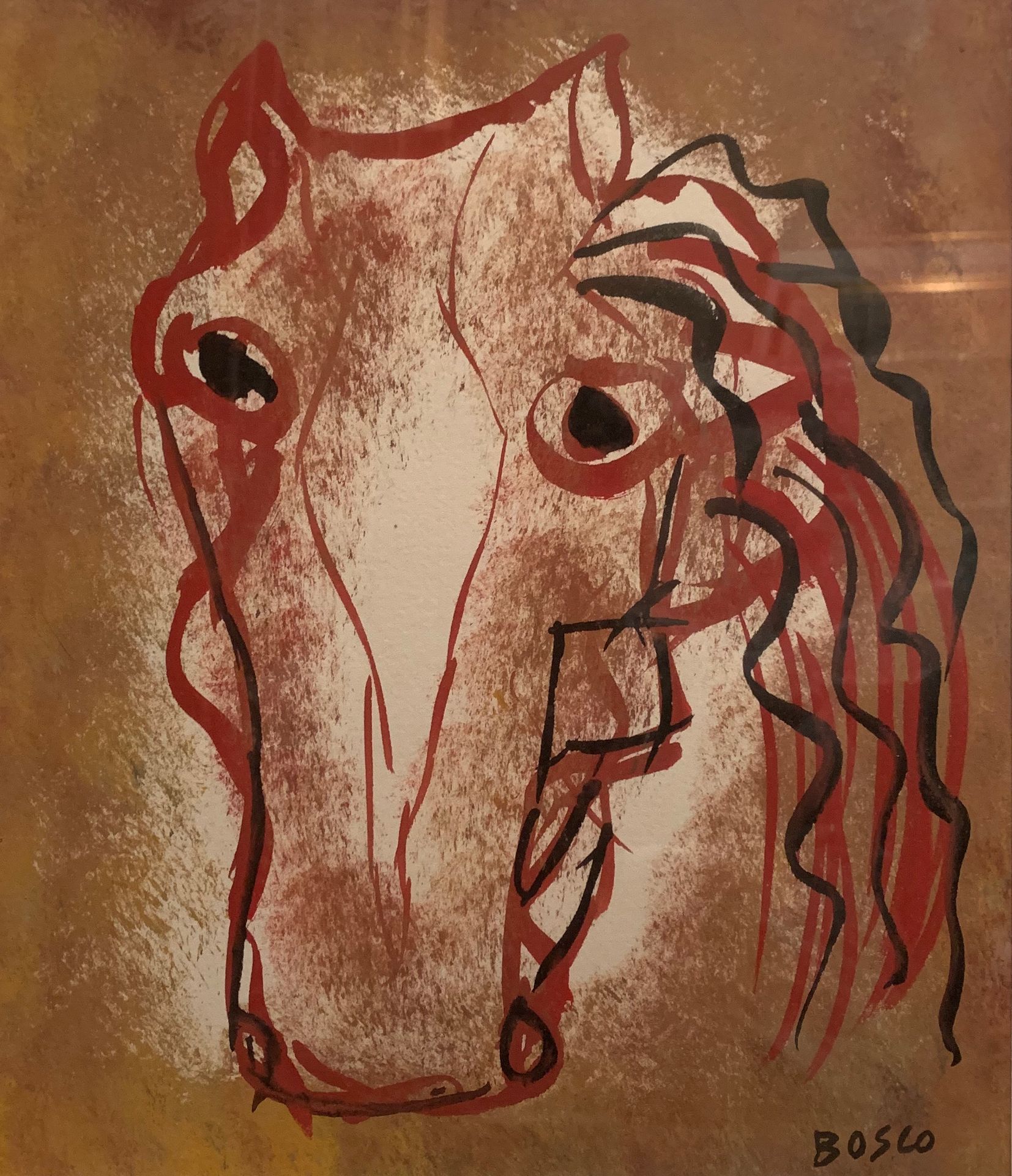 Null 皮埃尔-博斯克 (1909-1993)

一匹马的头

右下角有签名的水彩画

25 x 22 cm