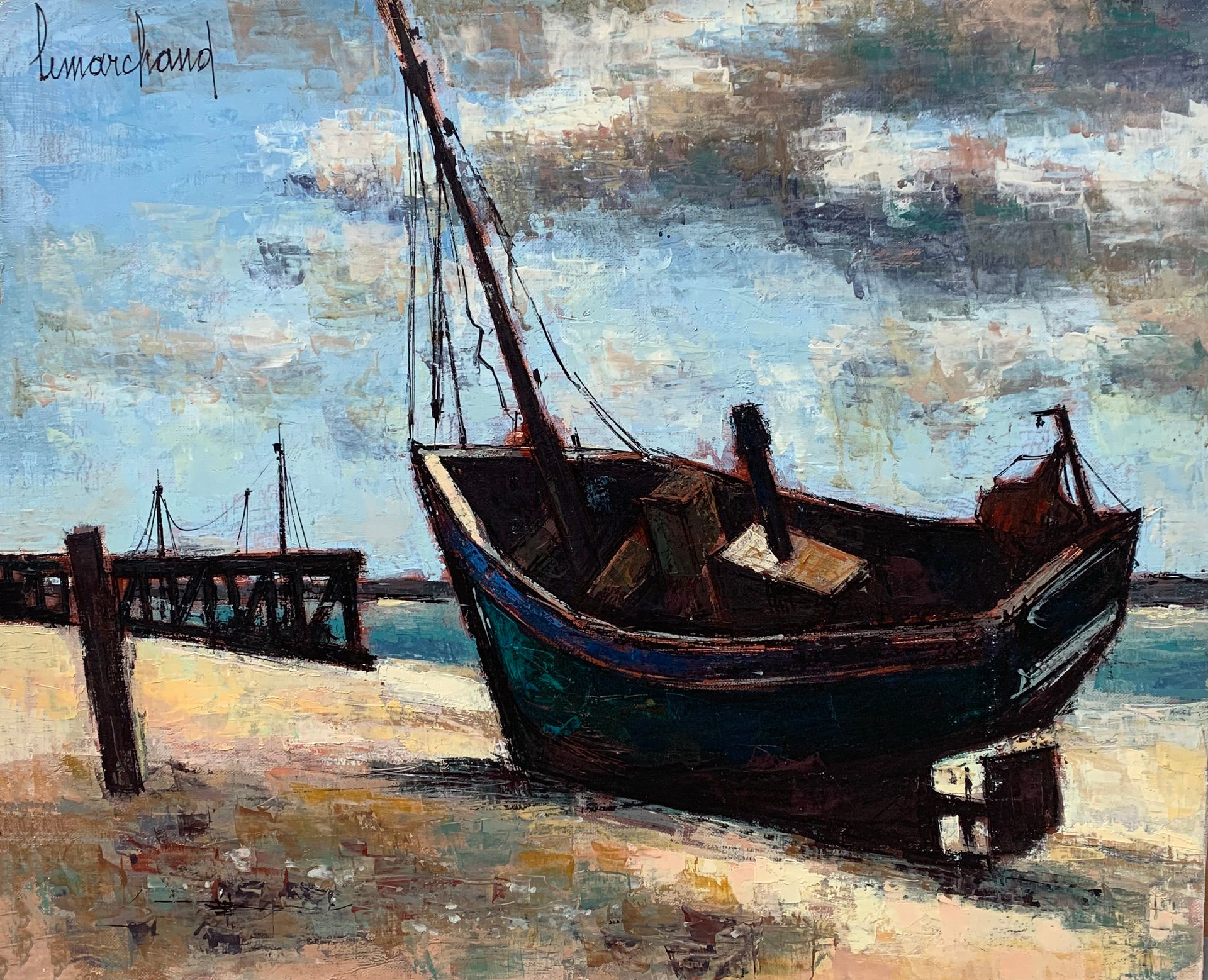 Null 皮埃尔-莱马赫德 (1906-1970)

搁浅的船

布面油画，左上角有签名

46 x 55厘米。