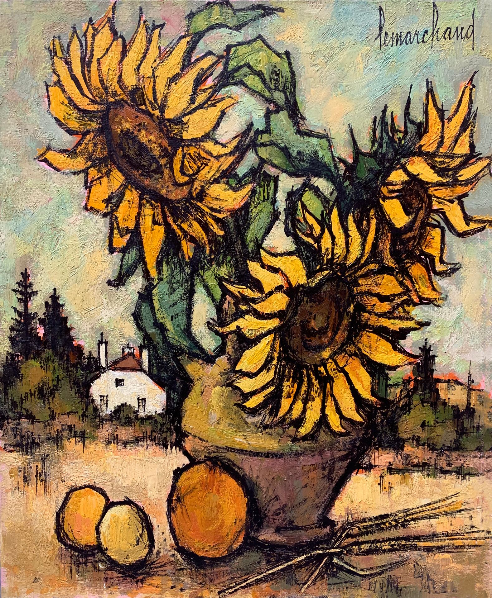 Null 皮埃尔-莱马赫德 (1906-1970)

那束向日葵

布面油画，右上角有签名

61 x 50厘米。
