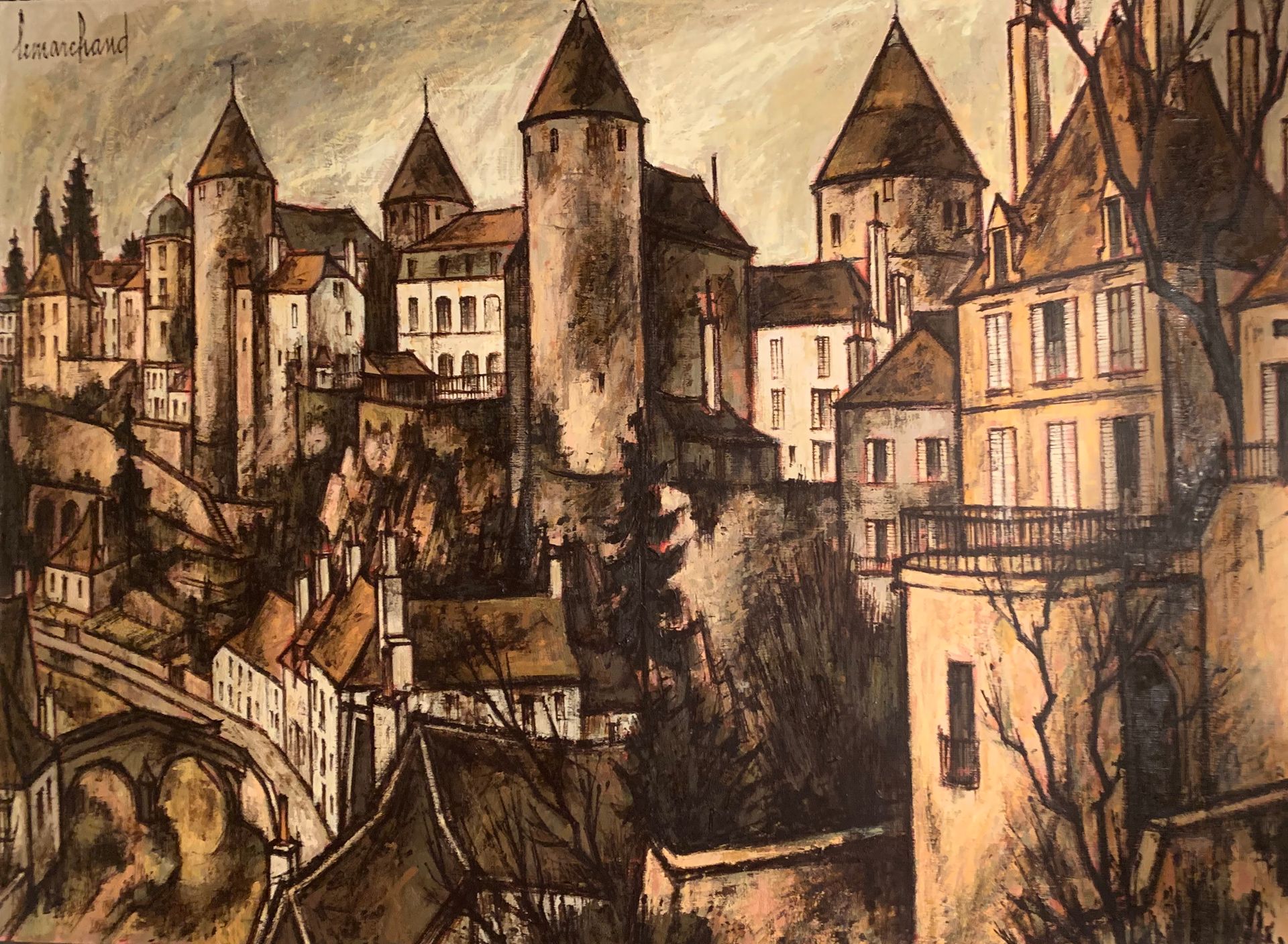 Null 皮埃尔-莱马赫德 (1906-1970)

强化的城市

布面油画，左上角有签名

97 x 130厘米。