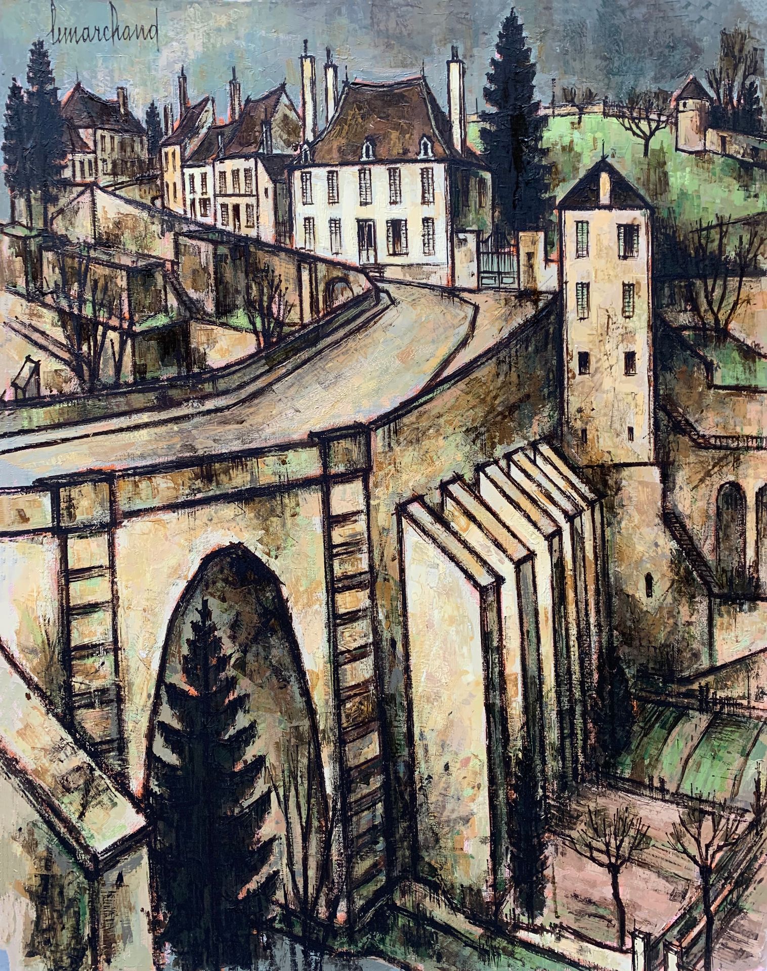 Null 皮埃尔-莱马赫德 (1906-1970)

强化的桥梁

布面油画，左上角有签名

92 x 73厘米。