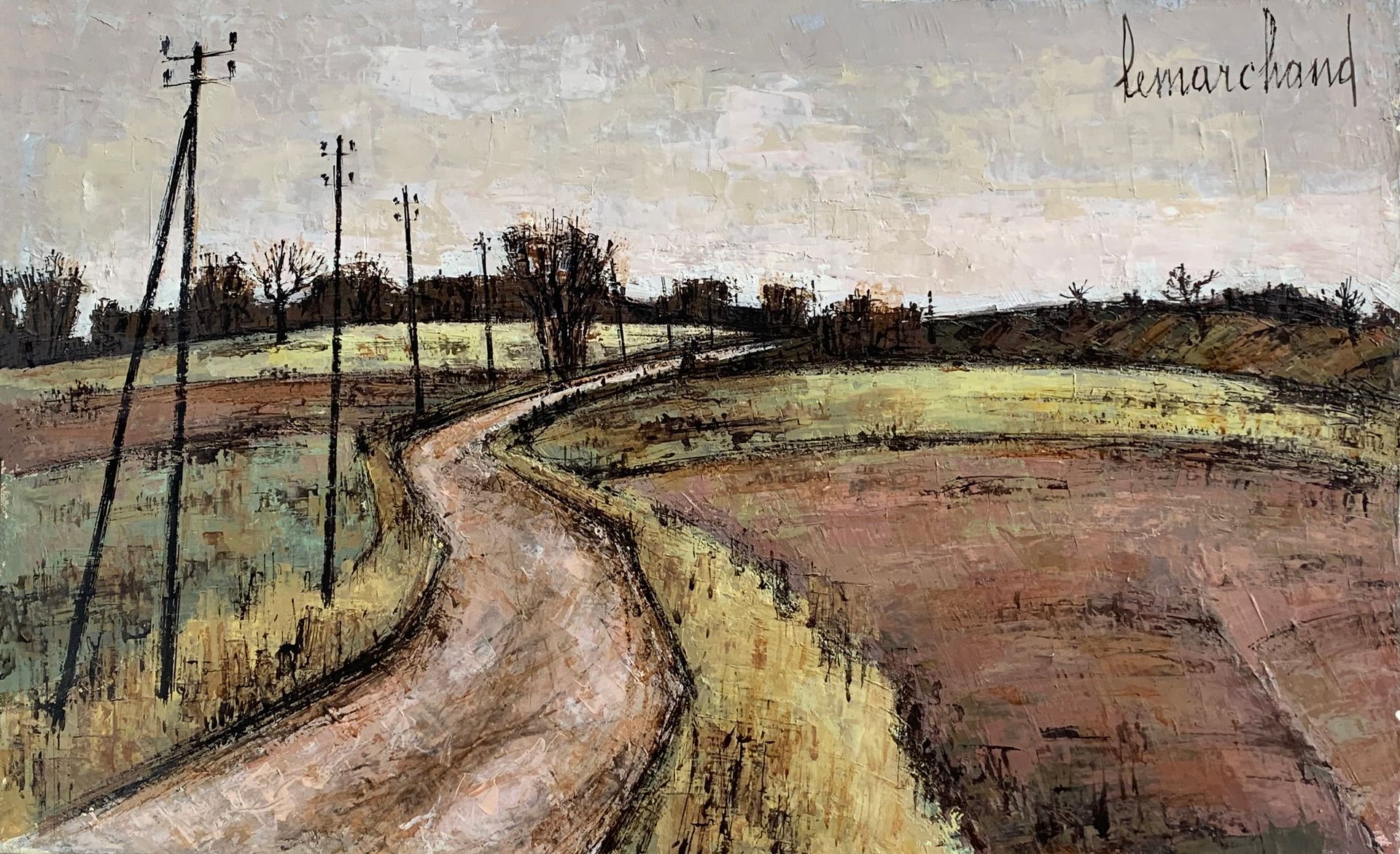 Null 皮埃尔-莱马赫德 (1906-1970)

通往Lantilly的道路

布面油画，右上角有签名

38 x 61厘米。