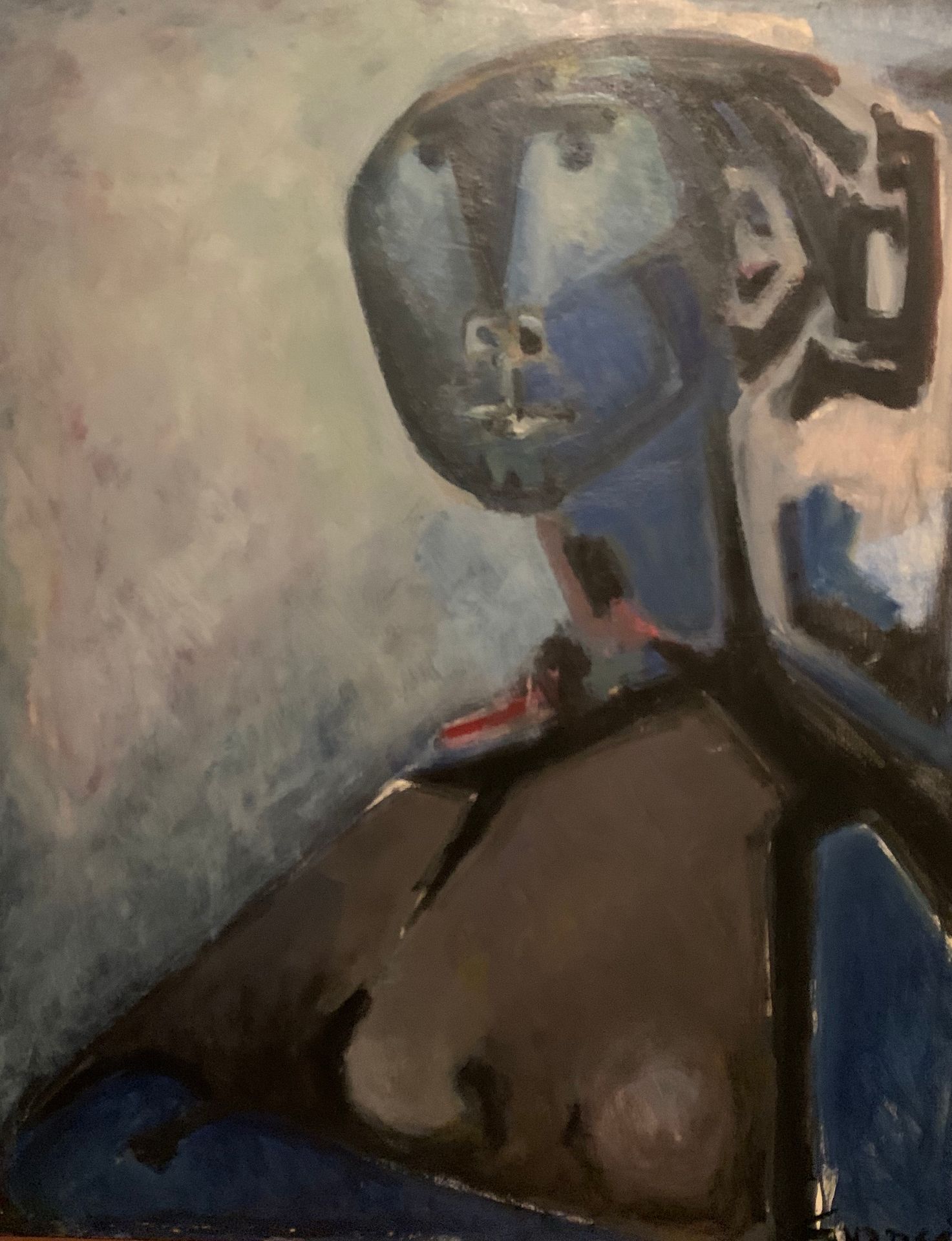 Null 安东尼奥-关斯(1926-2008)

蓝色女人

右下角签名的布面油画，背面有会签和标题