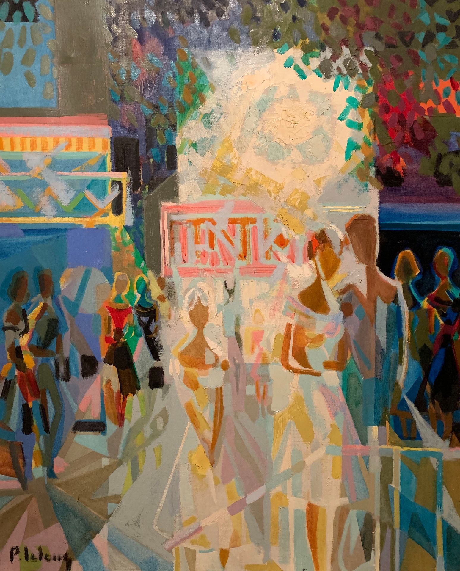 Null 皮埃尔-埃米尔-加布里埃尔-莱隆（1908-1984）。

夜间聚会

布面油画，左下方有签名，背面有标题

73 x 6 cm