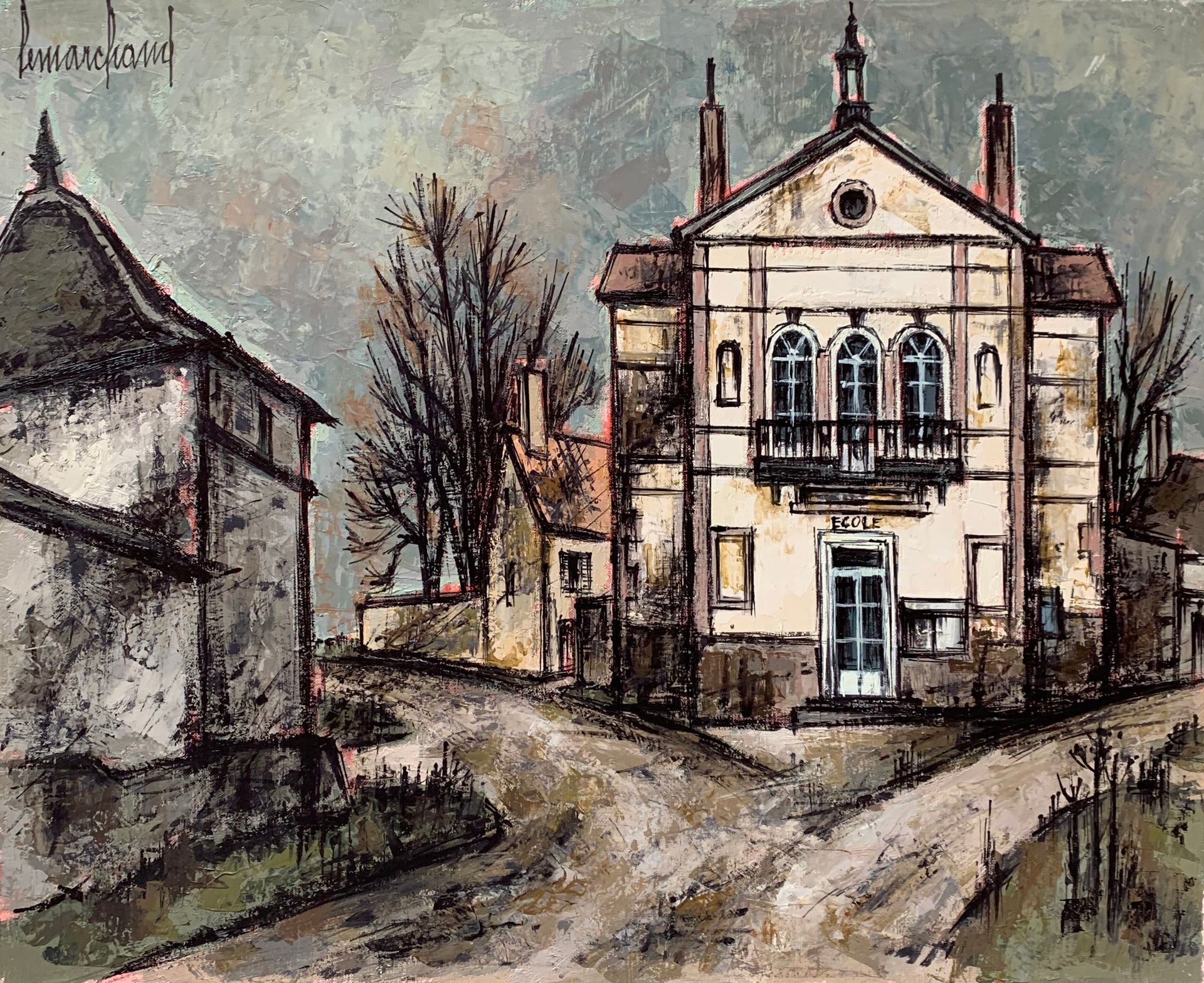 Null 皮埃尔-莱马赫德 (1906-1970)

乡村学校

布面油画，左上角有签名，背面画框上有标题

50 x 61厘米。
