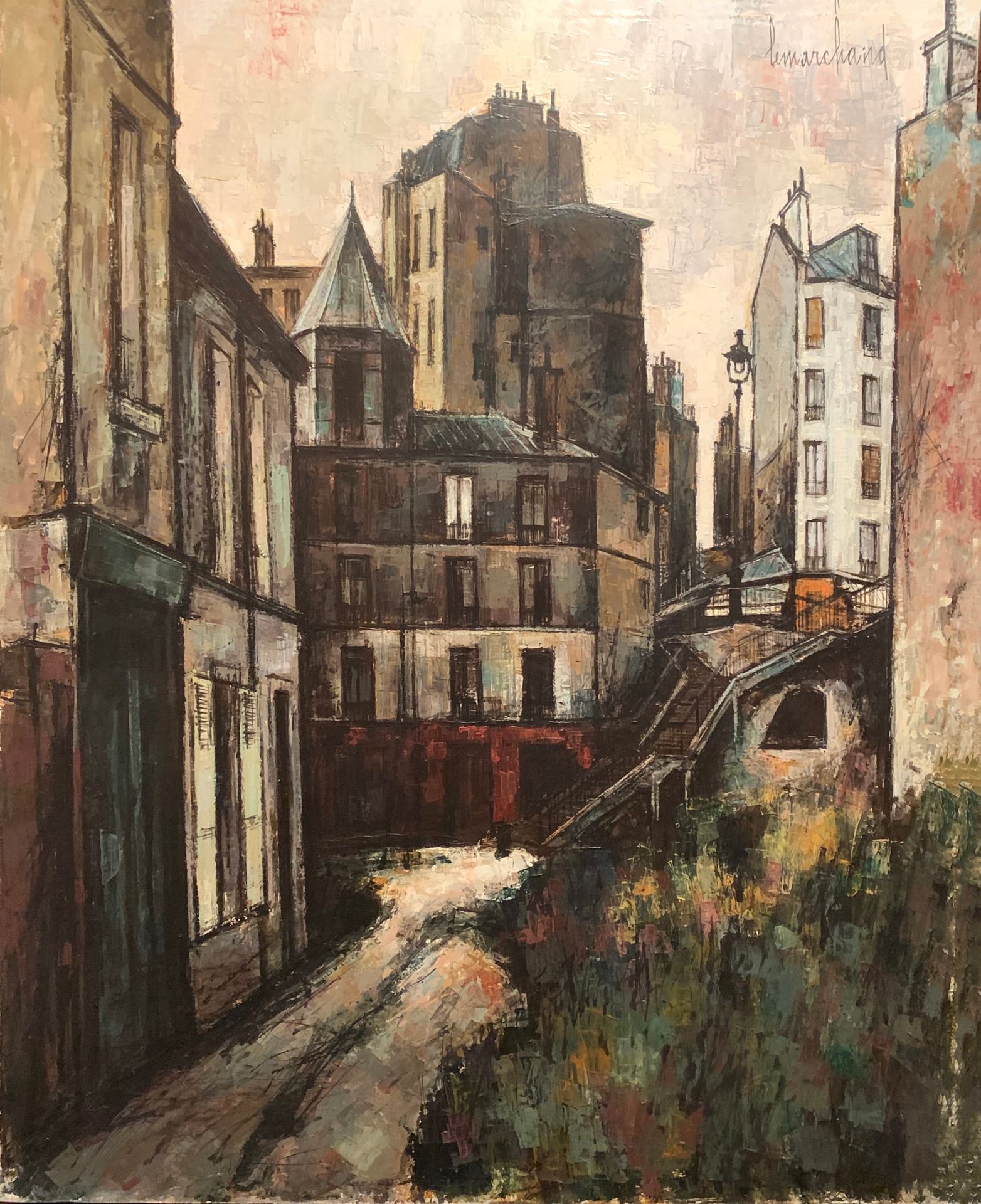 Null 皮埃尔-莱马赫德 (1906-1970)

Enverges街

布面油画，右上角有签名

100 x 81厘米。