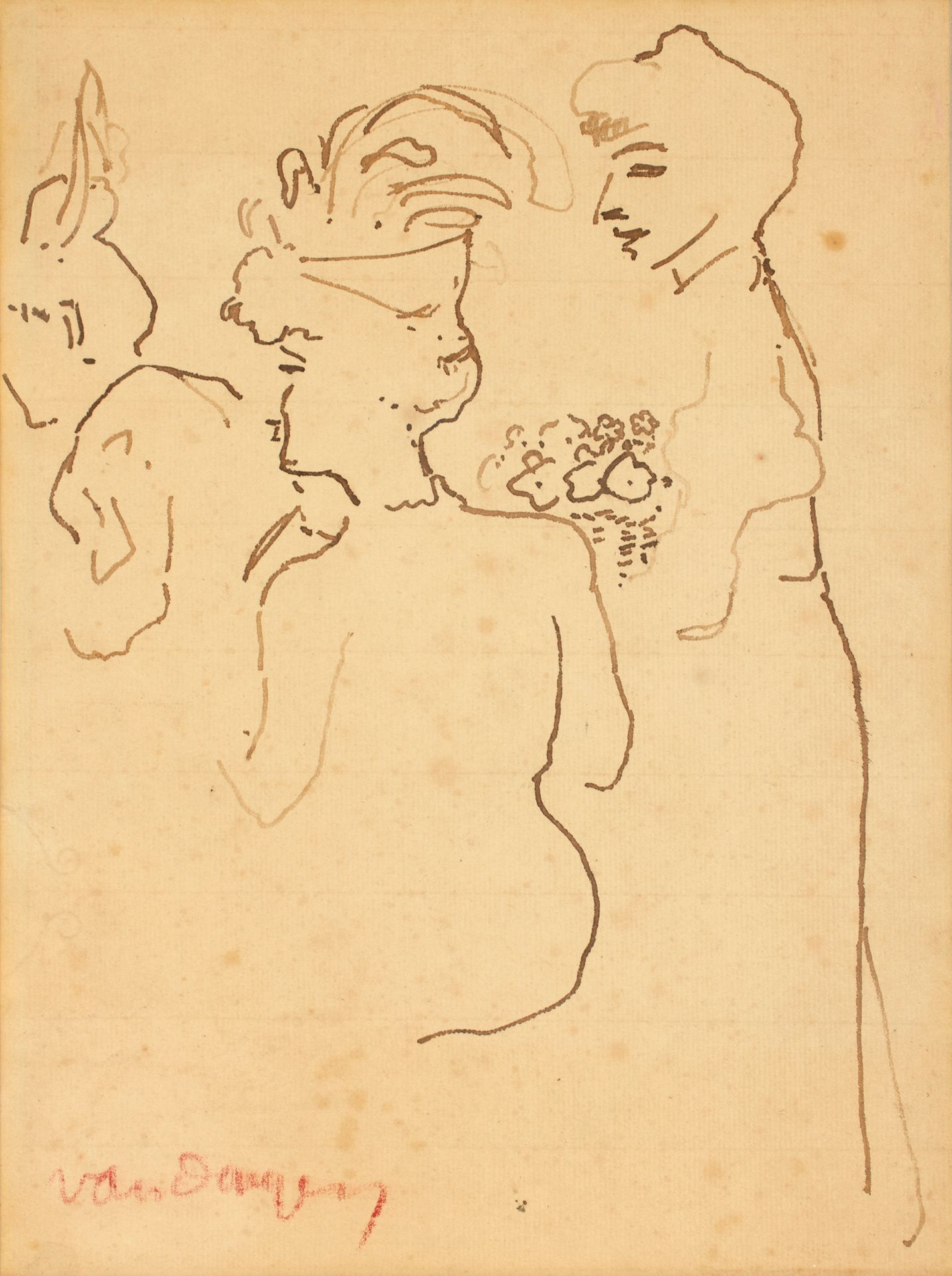 Kees VAN DONGEN (1877-1968) 基斯-范东根(1877-1968)

三个女人

水墨画，左下方有炭笔签名

29,5 x 22 cm
&hellip;