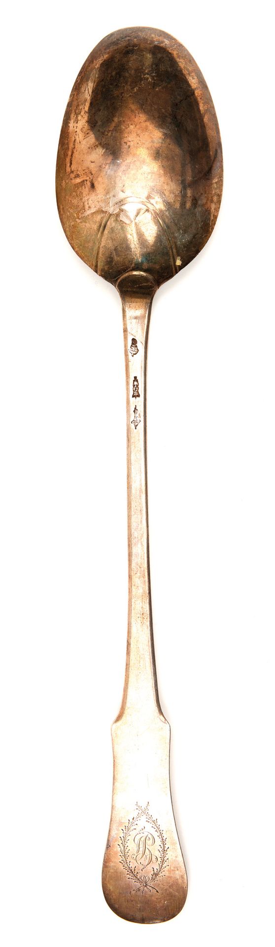 Cuillère à pot en argent 银壶勺

作者：皮埃尔-奥古斯丁-格鲁特，里尔，1748年

小提琴模型，刻有首字母 "GJ "的印记：收费，&hellip;