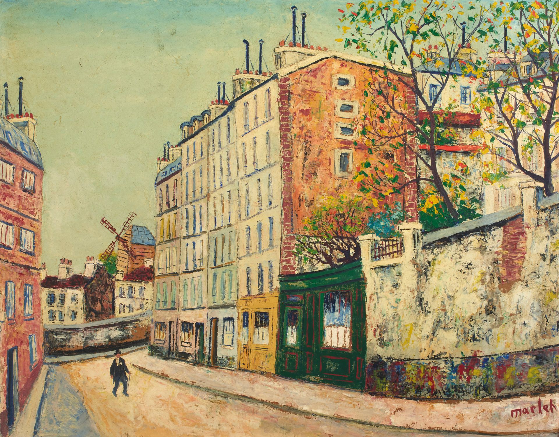 Elisée MACLET (1881-1962) 埃利塞-马克莱(1881-1962)

蒙马特的街道和磨坊

木板油画，右下角有签名

50 x 63 cm&hellip;