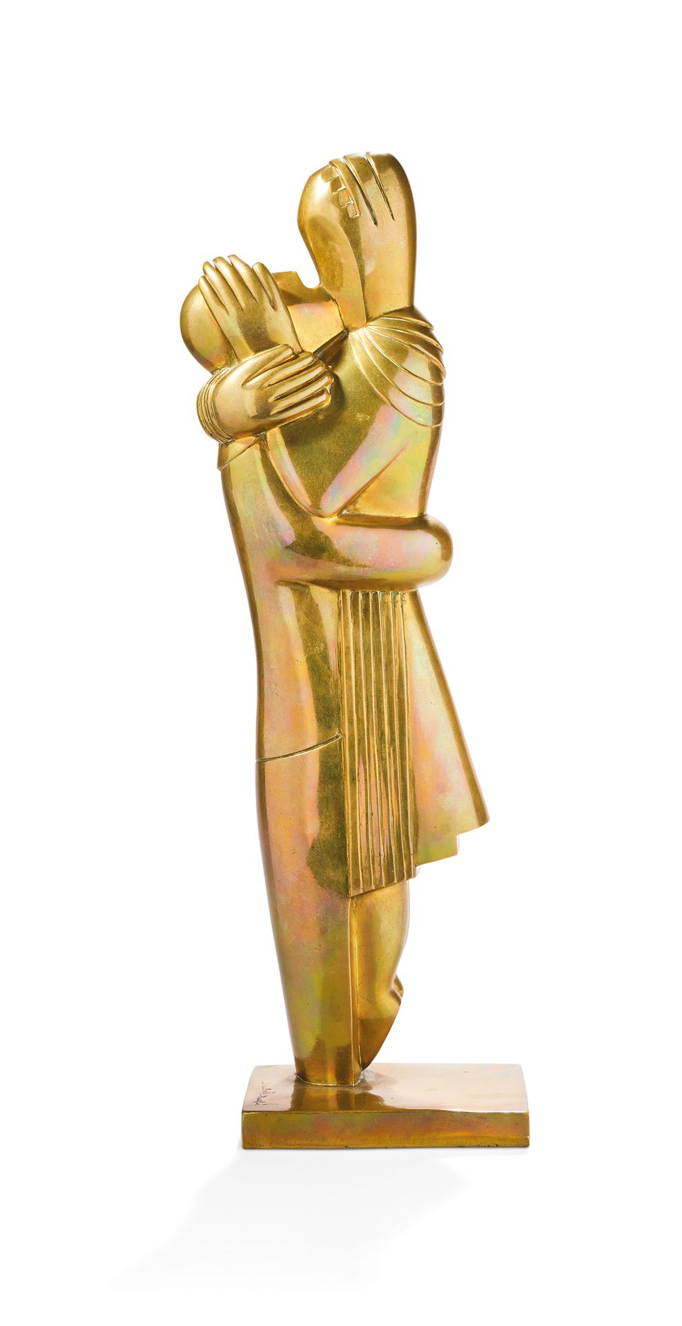 JEAN-LAMBERT RUCKI (d’après) JEAN-LAMBERT RUCKI（后）。

"吻"，青铜雕塑，有金色的铜锈。高48厘米。死后失蜡铸&hellip;