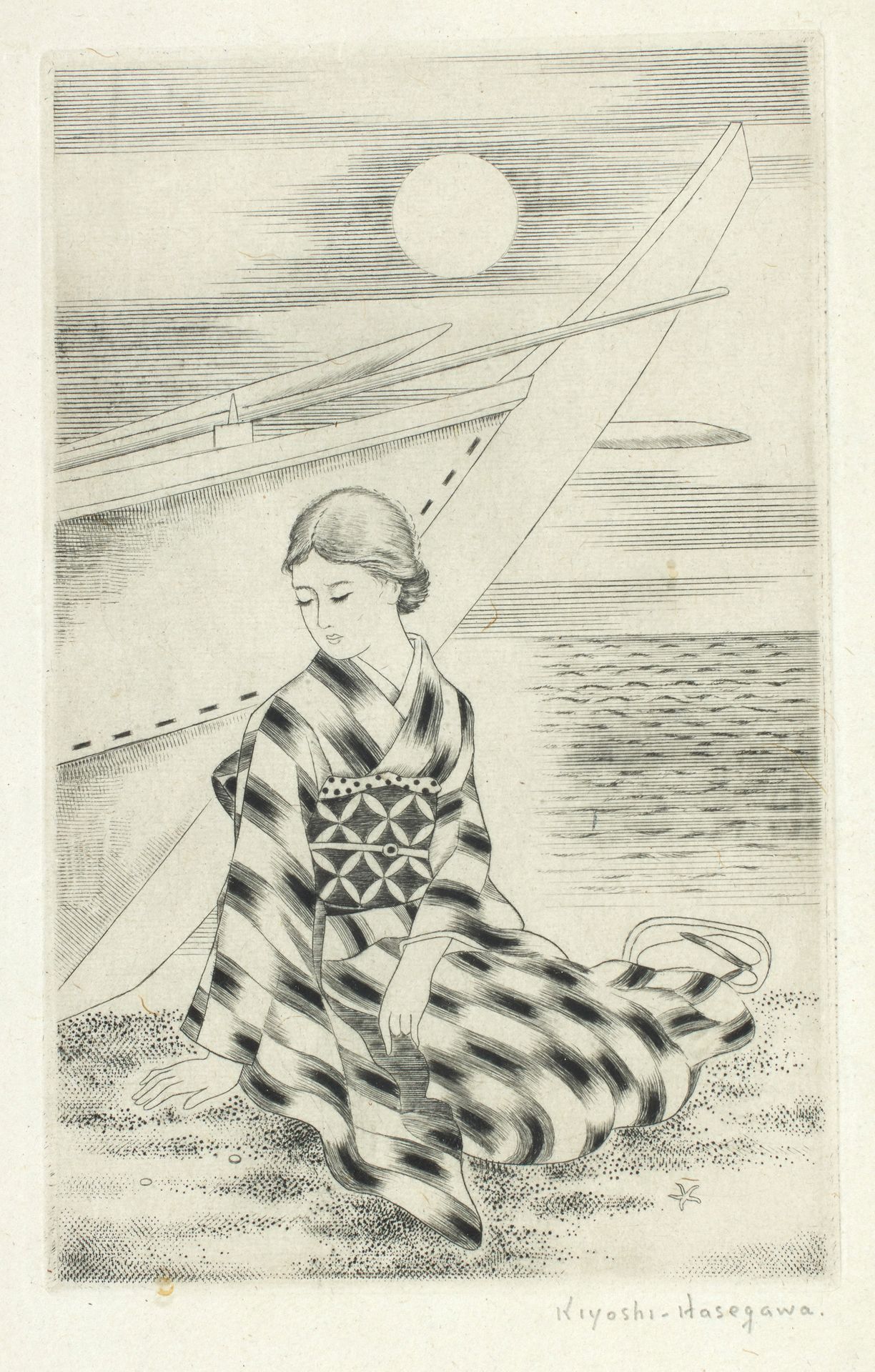 Kiyoshi HASEGAWA Kiyoshi HASEGAWA
Japonaise assise au bord du rivage, frontispic&hellip;