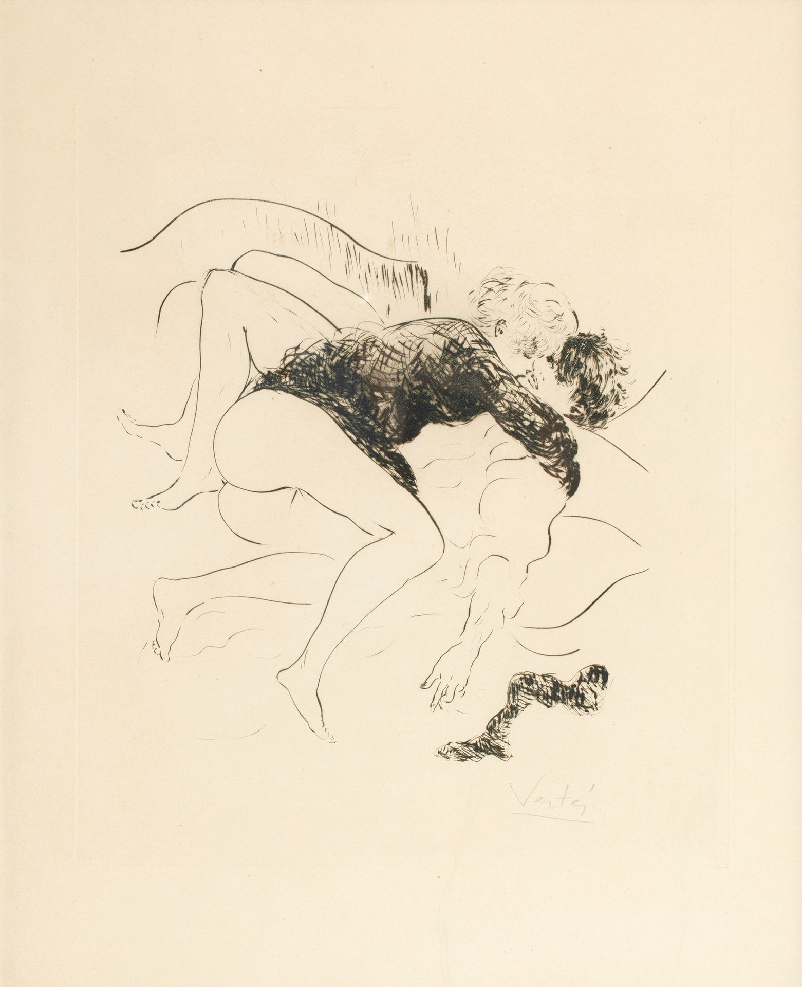 Marcel VERTES 马塞尔-韦特斯
Femme nue à la grappe de raisin，干点，37 x 28 cm，边距48.5 x 37.&hellip;