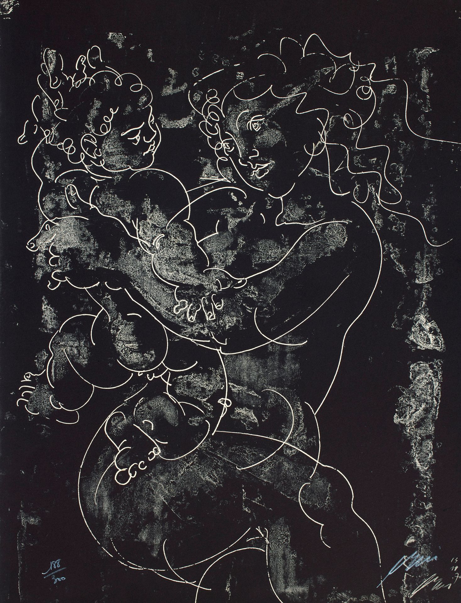 ERNI 埃尔尼
Petite maternité，1970年，石版画或胶版画，纸张64.5 x 49.5厘米，非常漂亮的样张，有签名、日期和编号188/300&hellip;