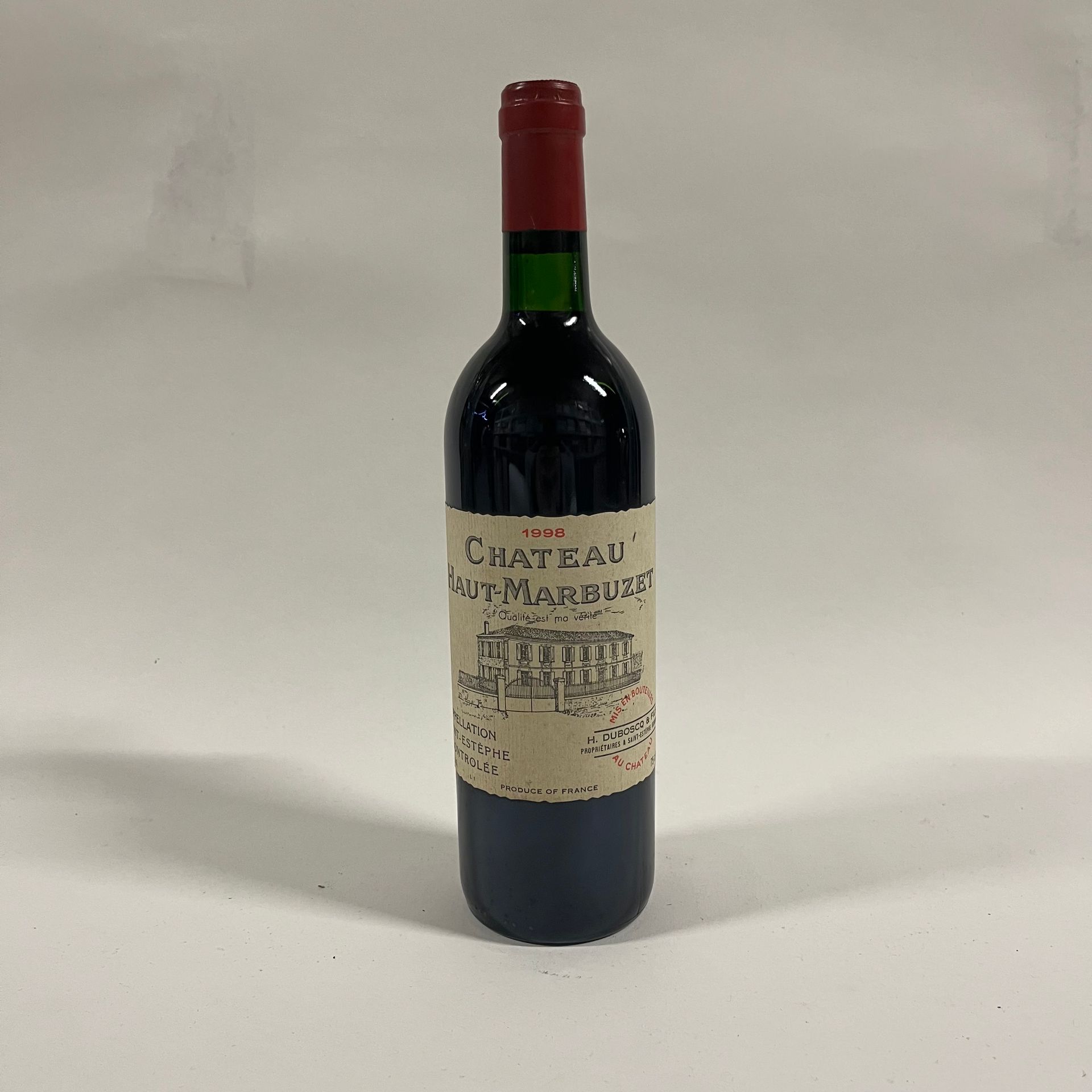 Null 1 bouteille Château Haut Marbuzet 1998 Saint Estèphe, étiquette très légère&hellip;