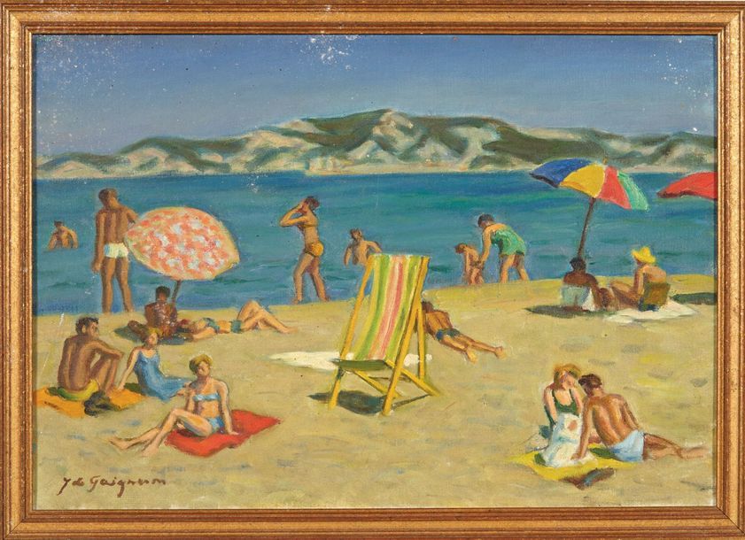 Jean de GAIGNERON (1890 - 1976) Jean de GAIGNERON (1890 - 1976)

Plage animée et&hellip;