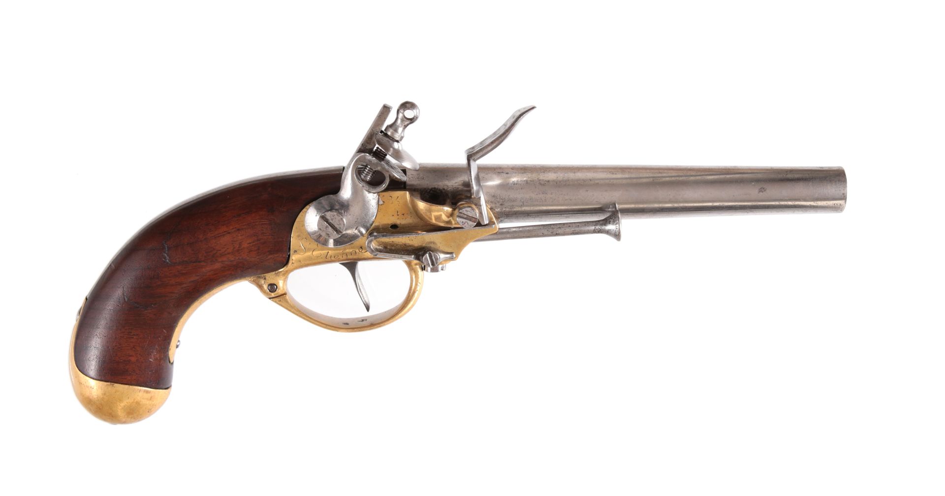 French Cavalry Flintlock Pistol for Officers, M1777 by ‘St Etienne’ Pistola a pi&hellip;