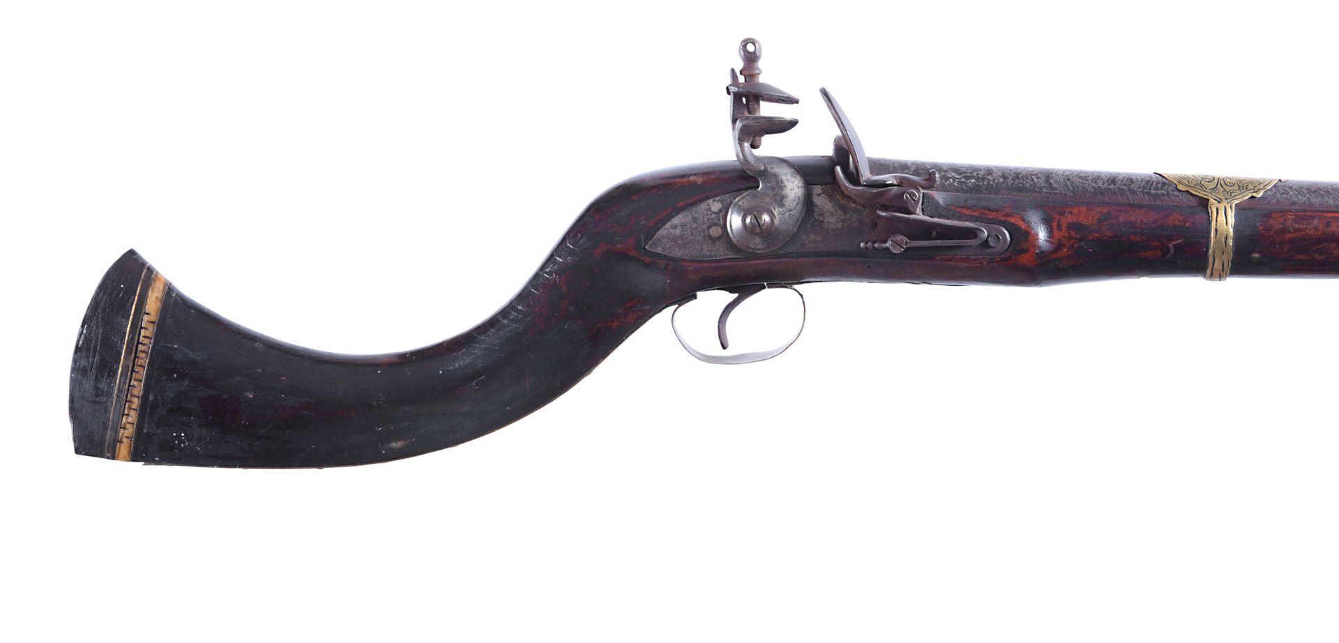 An Afghan Jezail flintlock Rifle, ca. 1850 Fucile afgano a pietra focaia Jezail,&hellip;