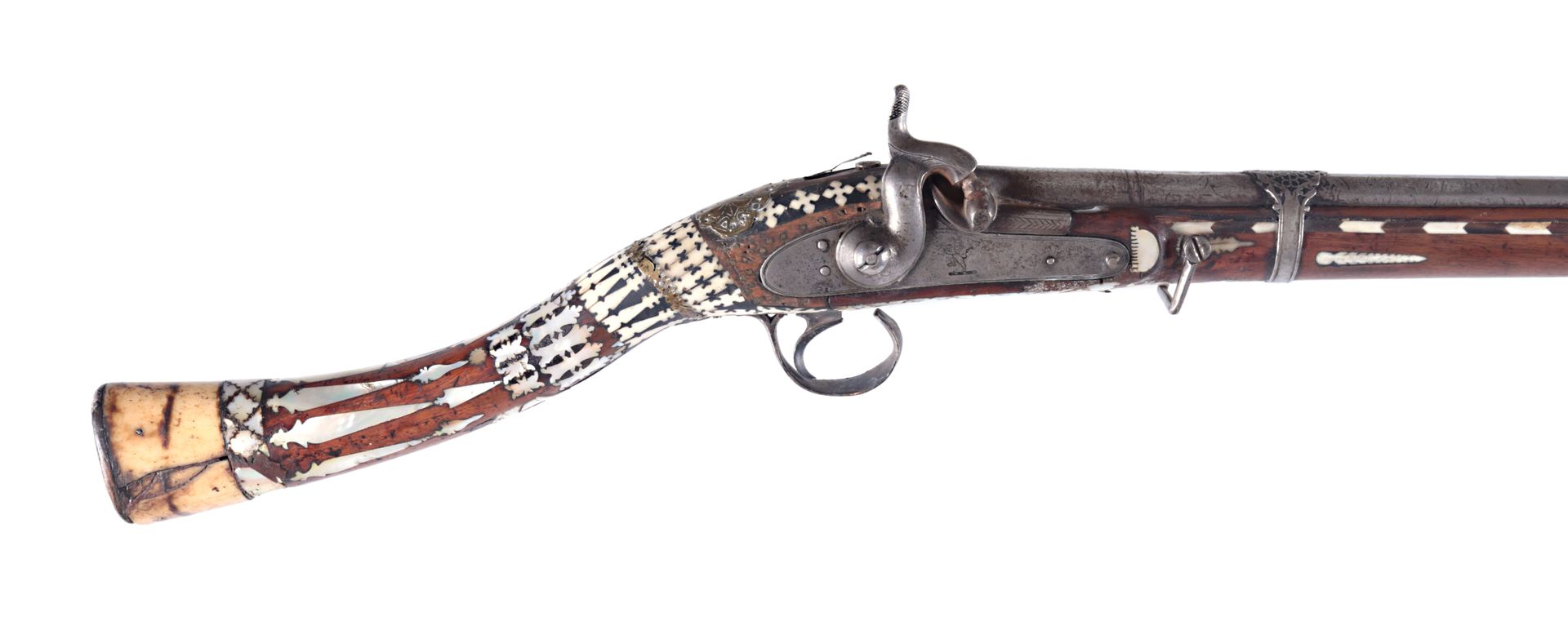 A Georgian Percussion Rifle, ca. 1850 Ein georgisches Perkussionsgewehr, ca. 185&hellip;
