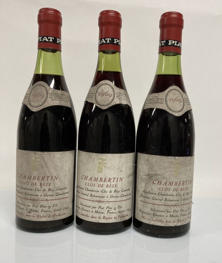 Null 3瓶 CHAMBERTIN-CLOS DE BEZE (Grand Cru) 1969 Domaine Général Rebourseau Séle&hellip;