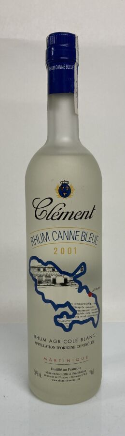 Null 1 Bouteille RHUM AGRICOLE BLANC DE LA MARTINIQUE "CANNE BLEUE" 2001 Clément&hellip;