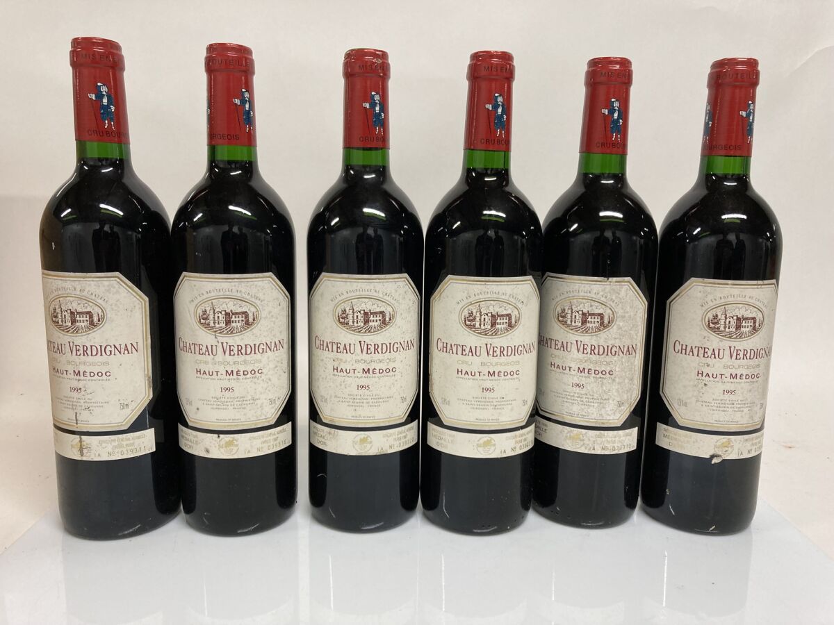 Null 6 Bouteilles CHÂTEAU VERDIGNAN 1995 Haut-Médoc (e.T.H)