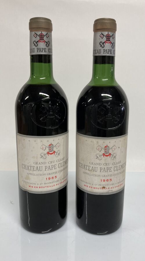 Null 2 Botellas CHÂTEAU PAPE CLEMENT Rojo 1965 CC Graves (H.E; e.T.H)