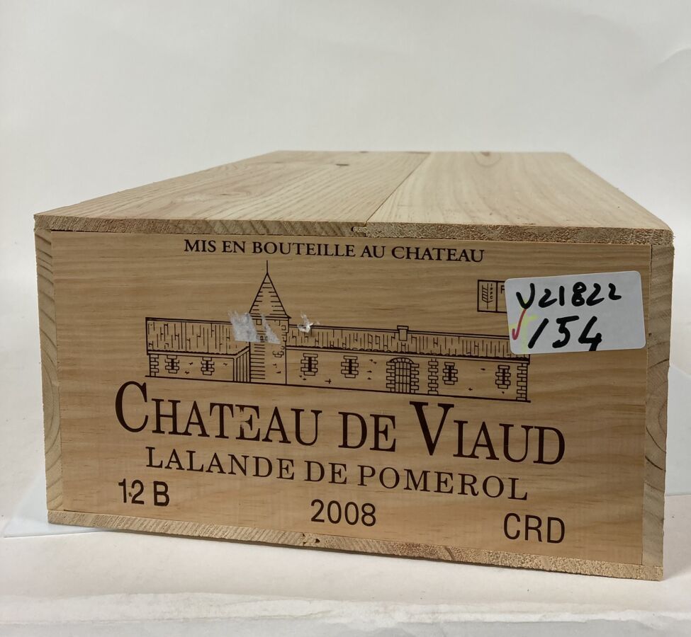 Null 12 Bottiglie CHÂTEAU DE VIAUD 2008 Lalande de Pomerol (Cassa di legno origi&hellip;
