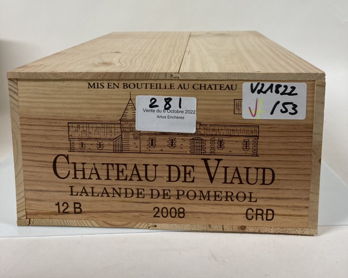 Null 12 Bottles CHÂTEAU DE VIAUD 2008 Lalande de Pomerol (Original wooden case)