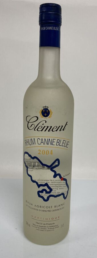 Null 1 Bottle RHUM AGRICOLE BLANC DE LA MARTINIQUE "CANNE BLEUE" 2004 Clément (M&hellip;