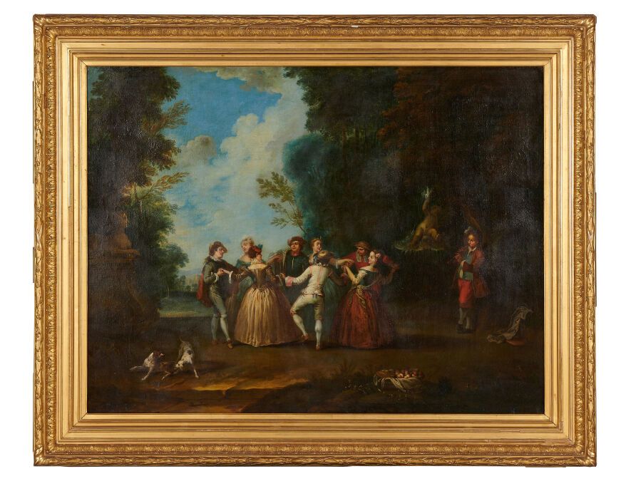 Null ESCUELA FRANCESA DEL SIGLO XVIII,

SEGUIDOR DE ANTOINE WATTEAU

EL BAILE

L&hellip;