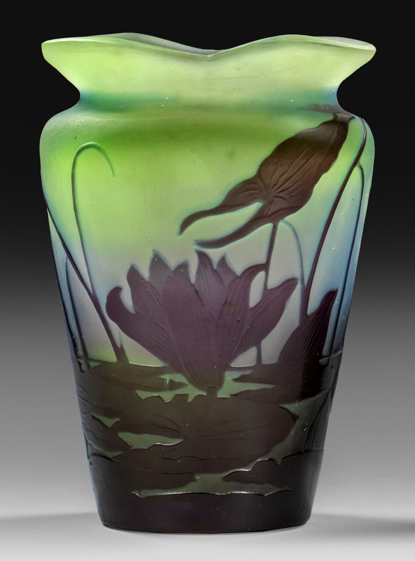 Null Vase décoratif avec paysage d'étang et plantes aquatiques Forme ovale embou&hellip;