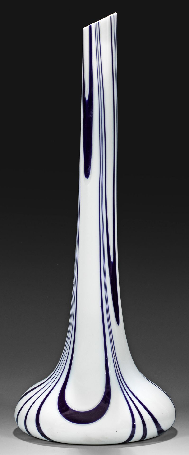 Null Vase "Fenicio" de Fratelli Toso Forme évasée, se terminant par un long col &hellip;