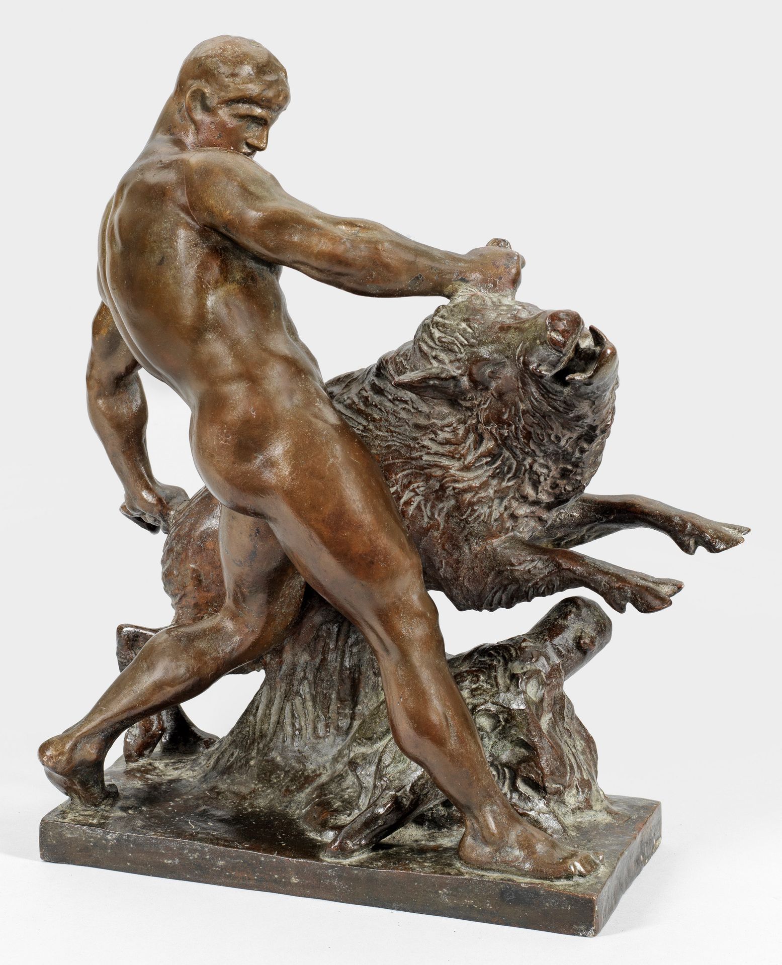 Null 路易-图瓦永（1862 年，柏林 - 1919 年，同上）
海格力斯和野猪
青铜，深棕色铜锈，1899/1901 年，已签名；有柏林 Martin &&hellip;