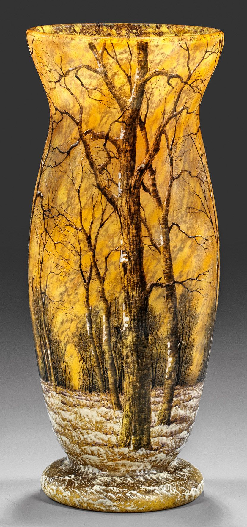 Null Grand vase Art Nouveau avec paysage hivernal du soir "Paysage en hiver" ou &hellip;