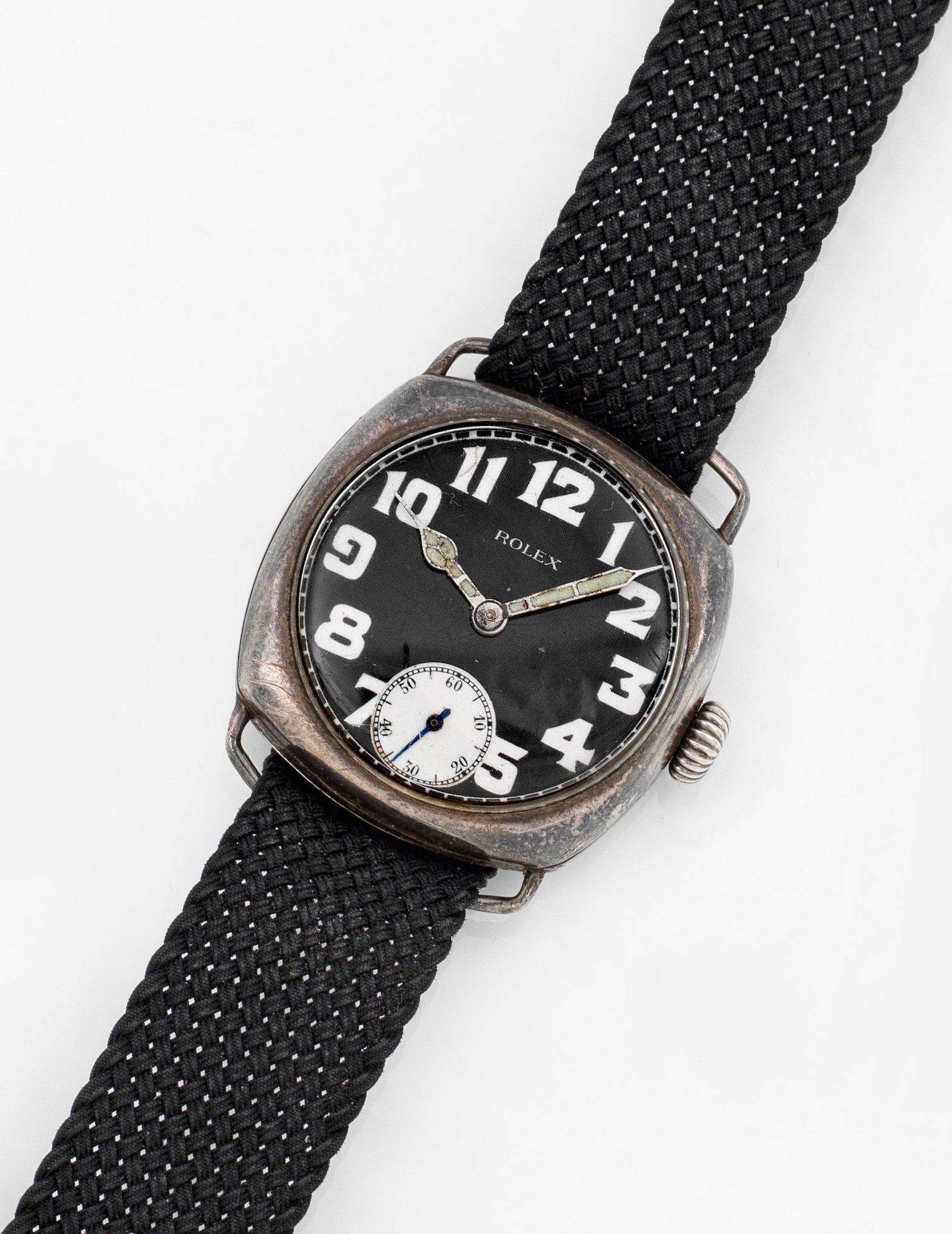 Null Reloj de pulsera de caballero de Rolex, circa 1926 plateado. Caja de forma &hellip;