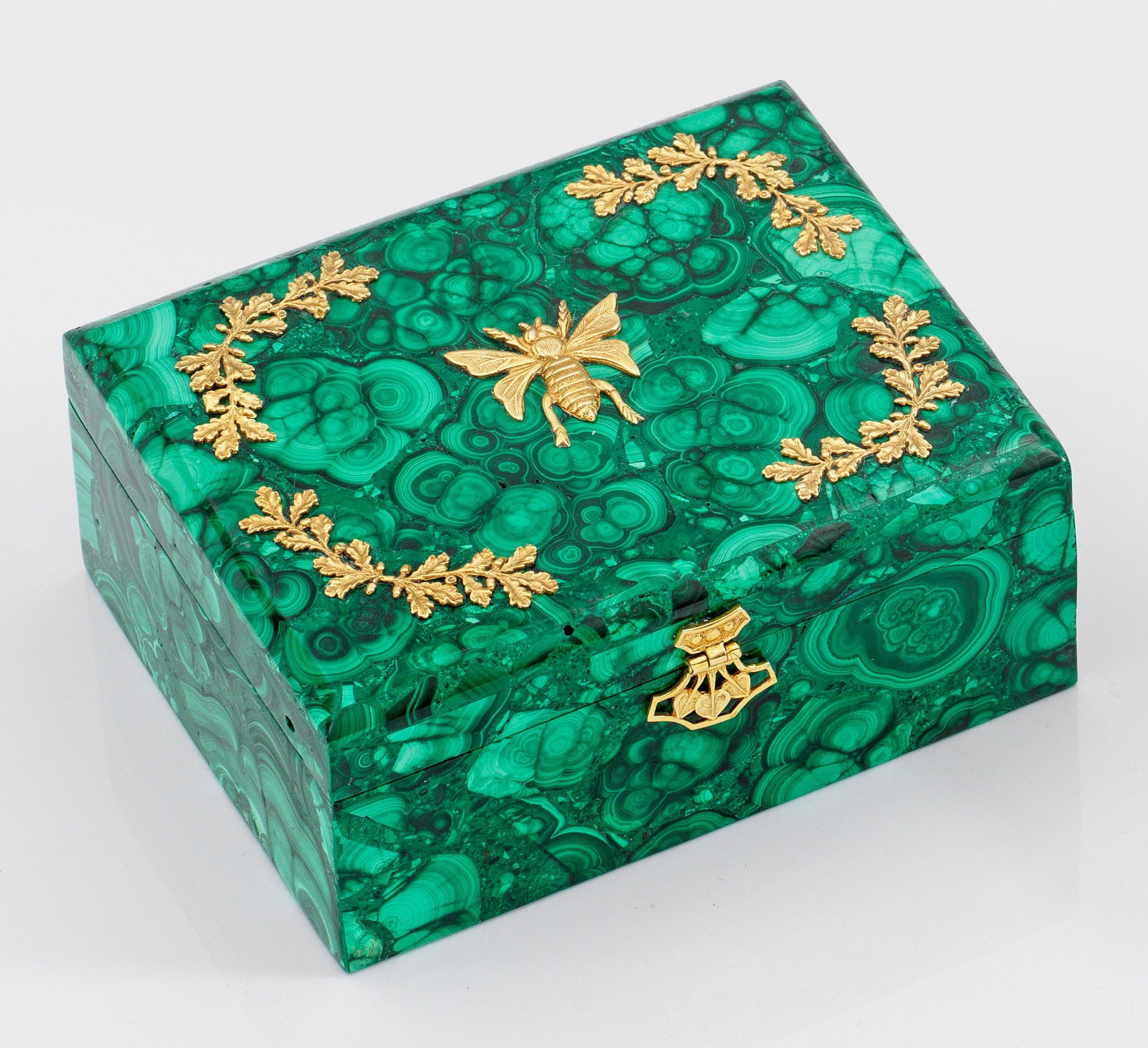 Null Malachite casket Malachite and silver, gold-plated. Rectangular body with s&hellip;